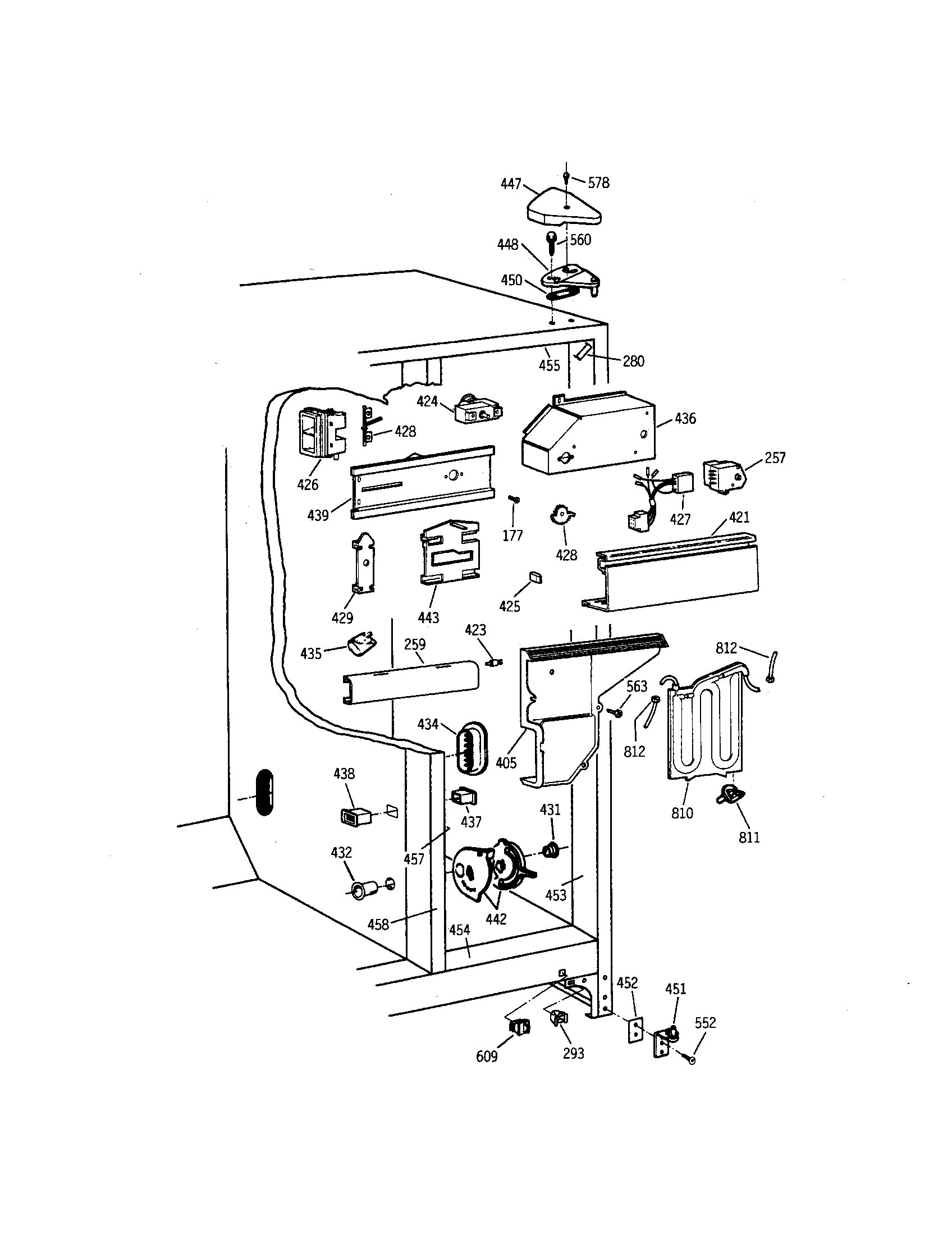 GE TFXW27FRAWH fresh food section diagram