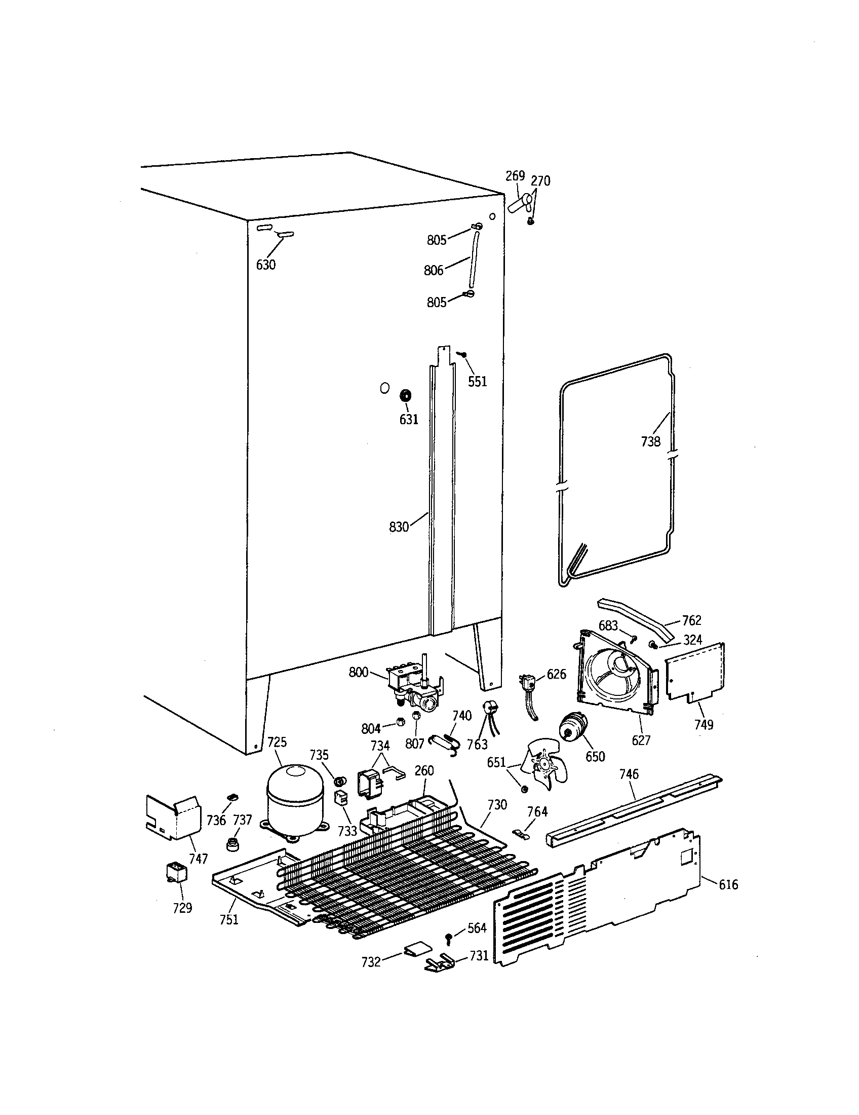GE TFXW27FRAWH unit assembly diagram