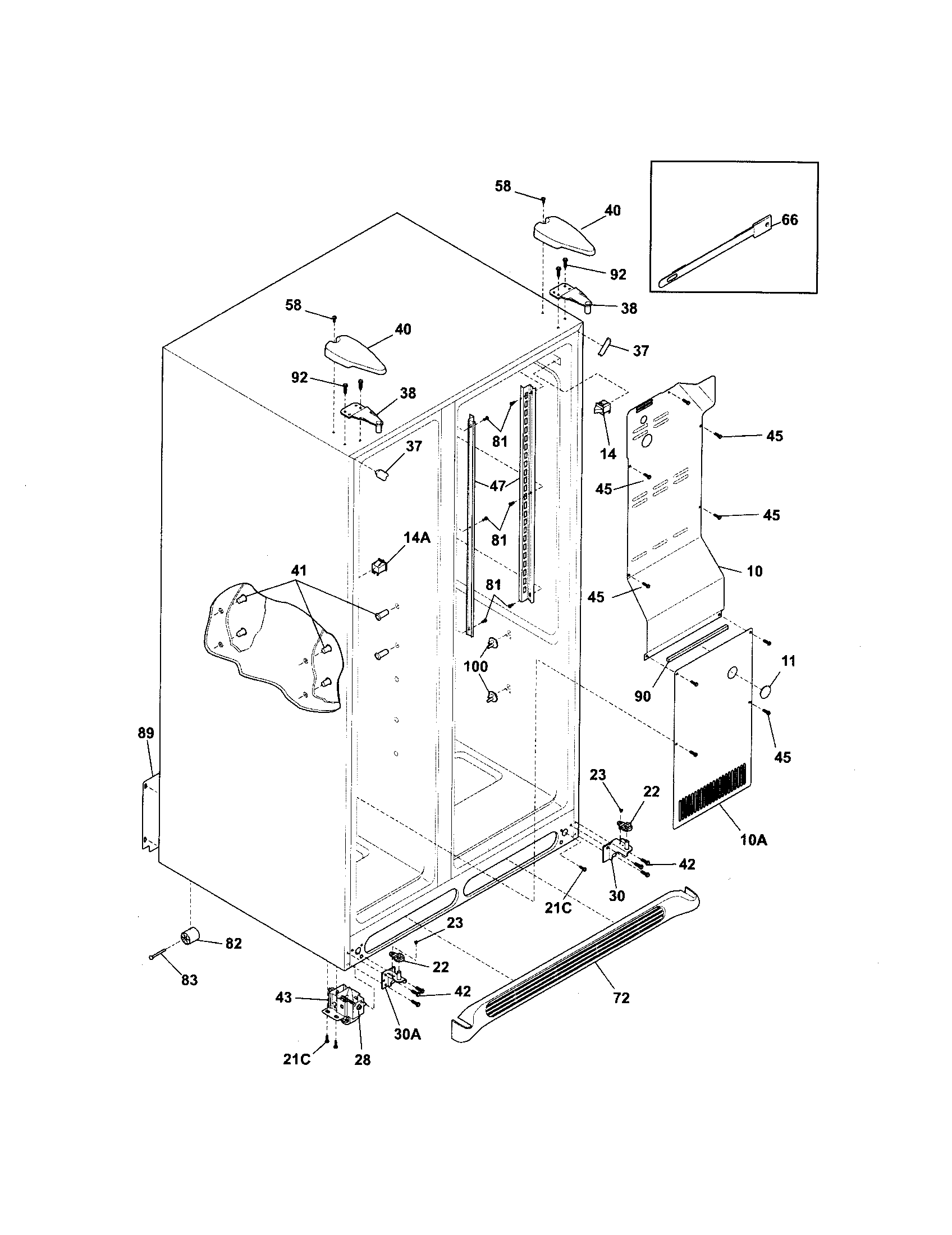 Frigidaire PLHS39EESS1 cabinet diagram