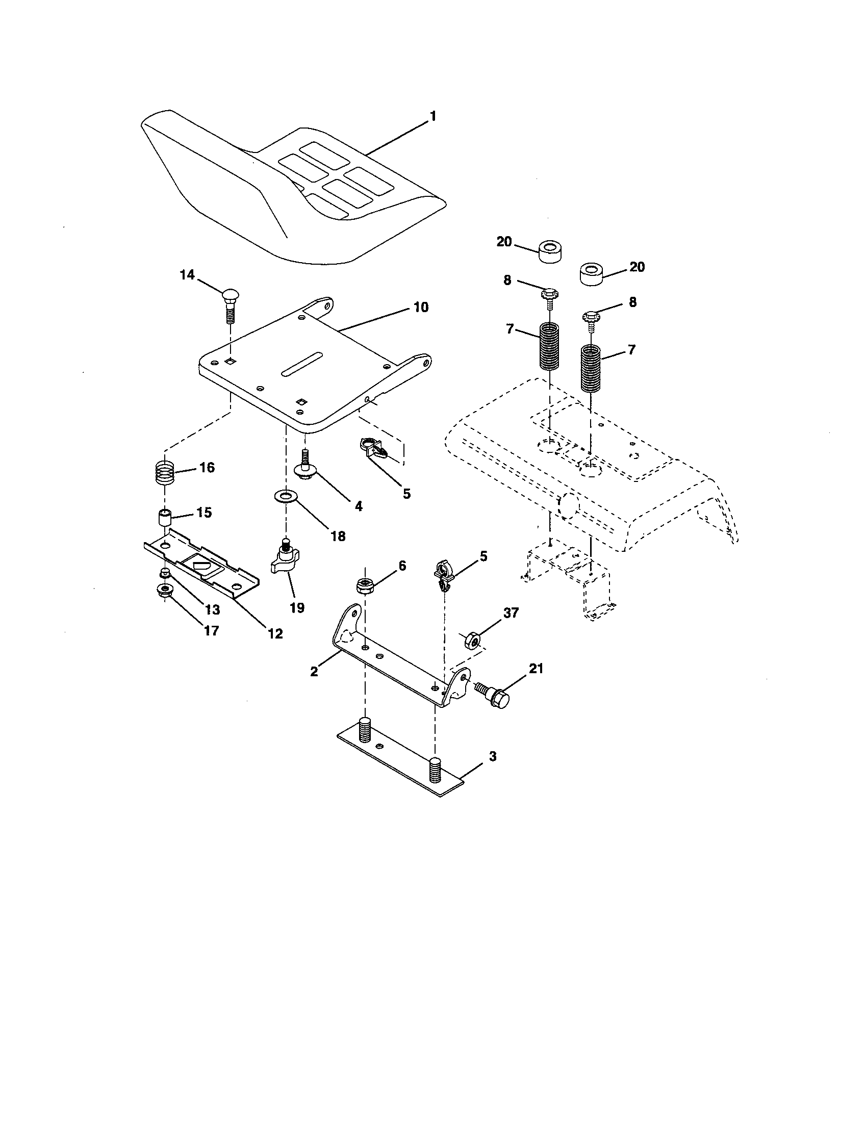 Craftsman 917276220 seat assembly diagram