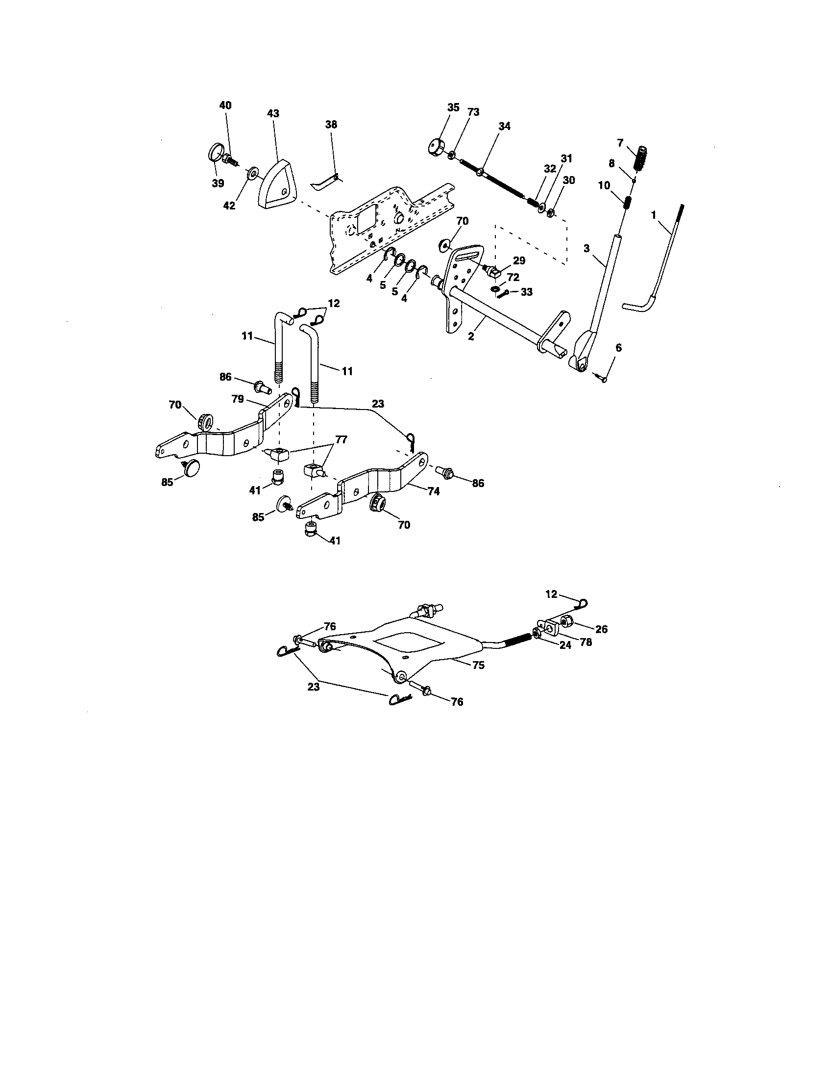 Craftsman 917276220 lift assembly diagram