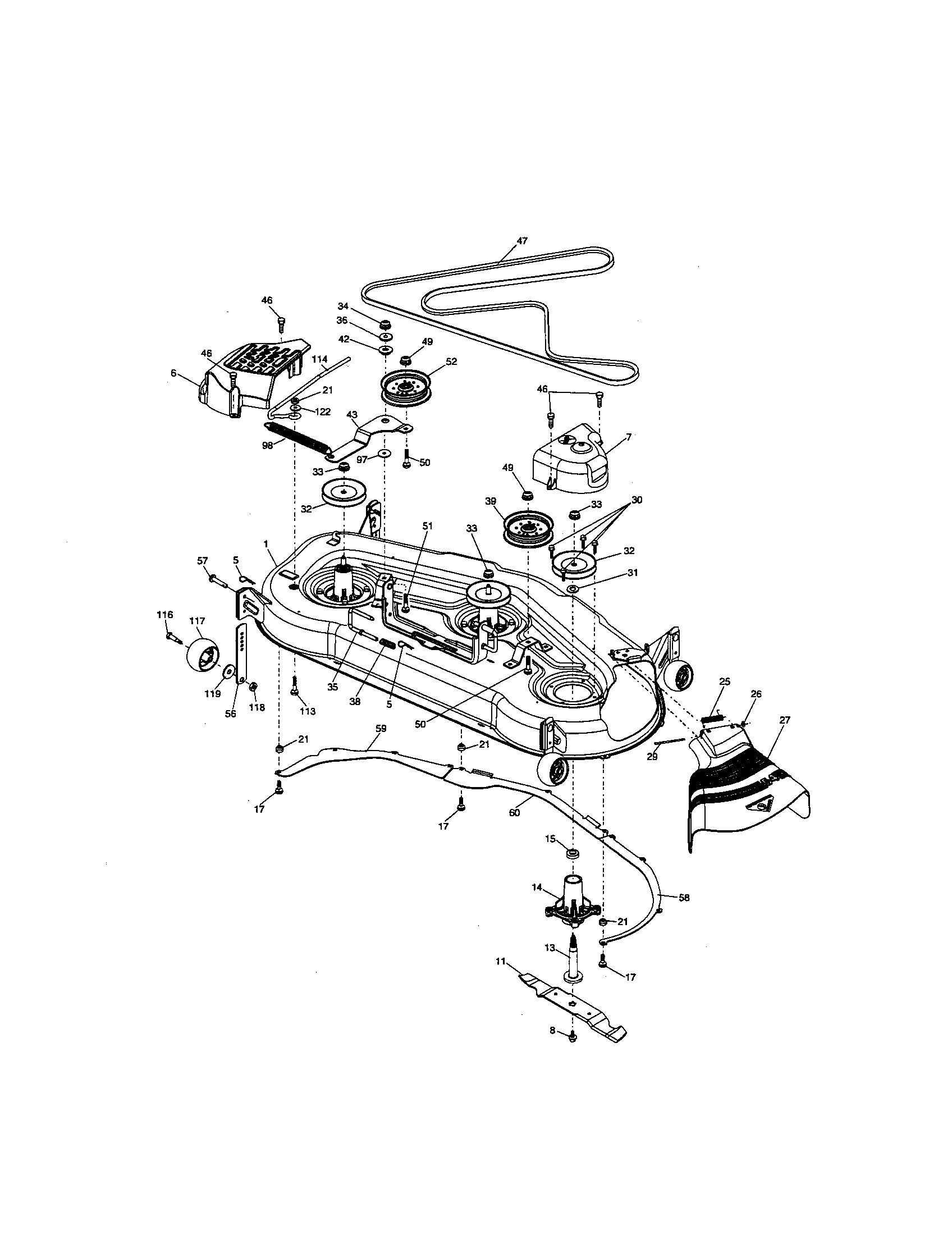Craftsman 917276220 mower deck diagram