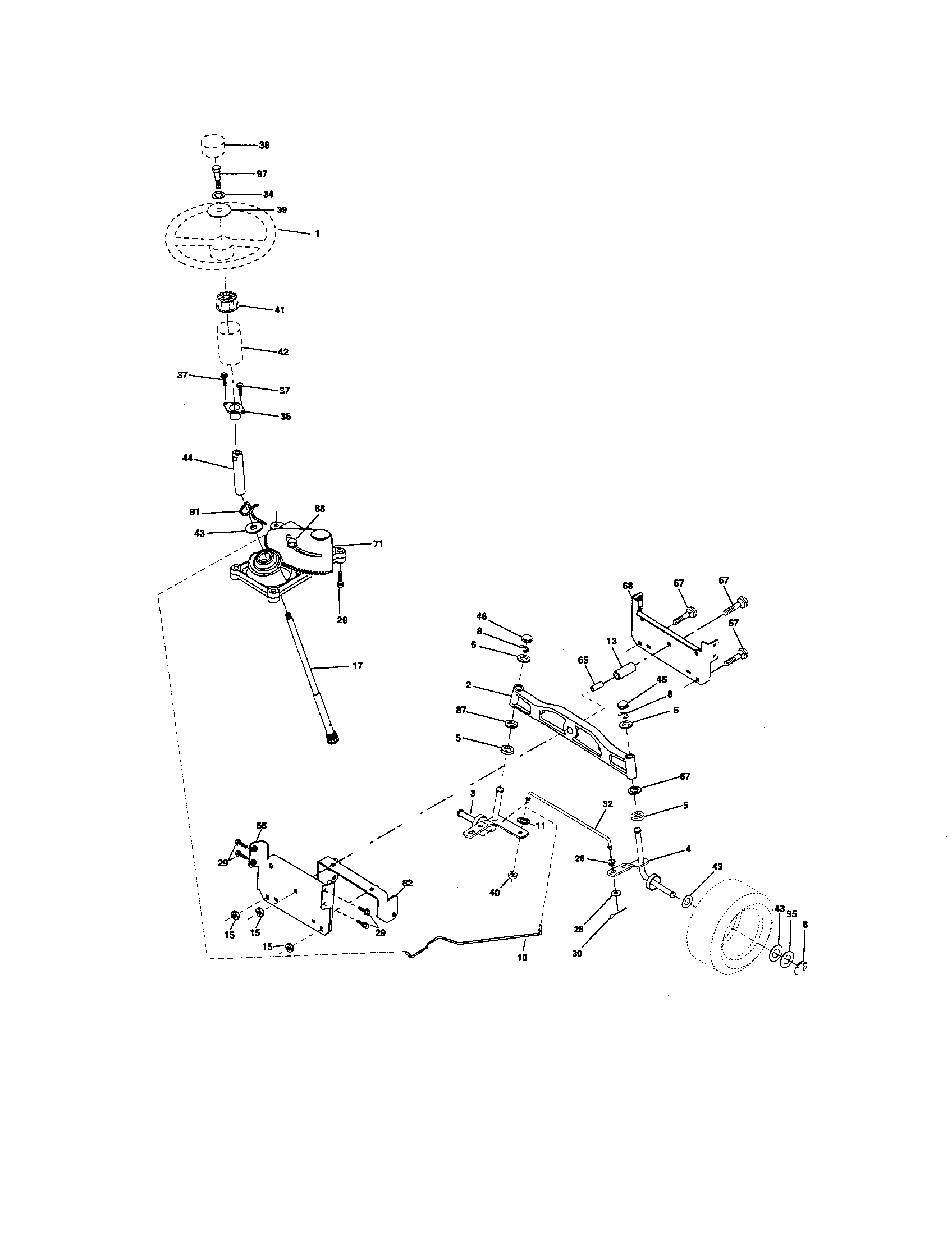 Craftsman 917275751 steering assembly diagram