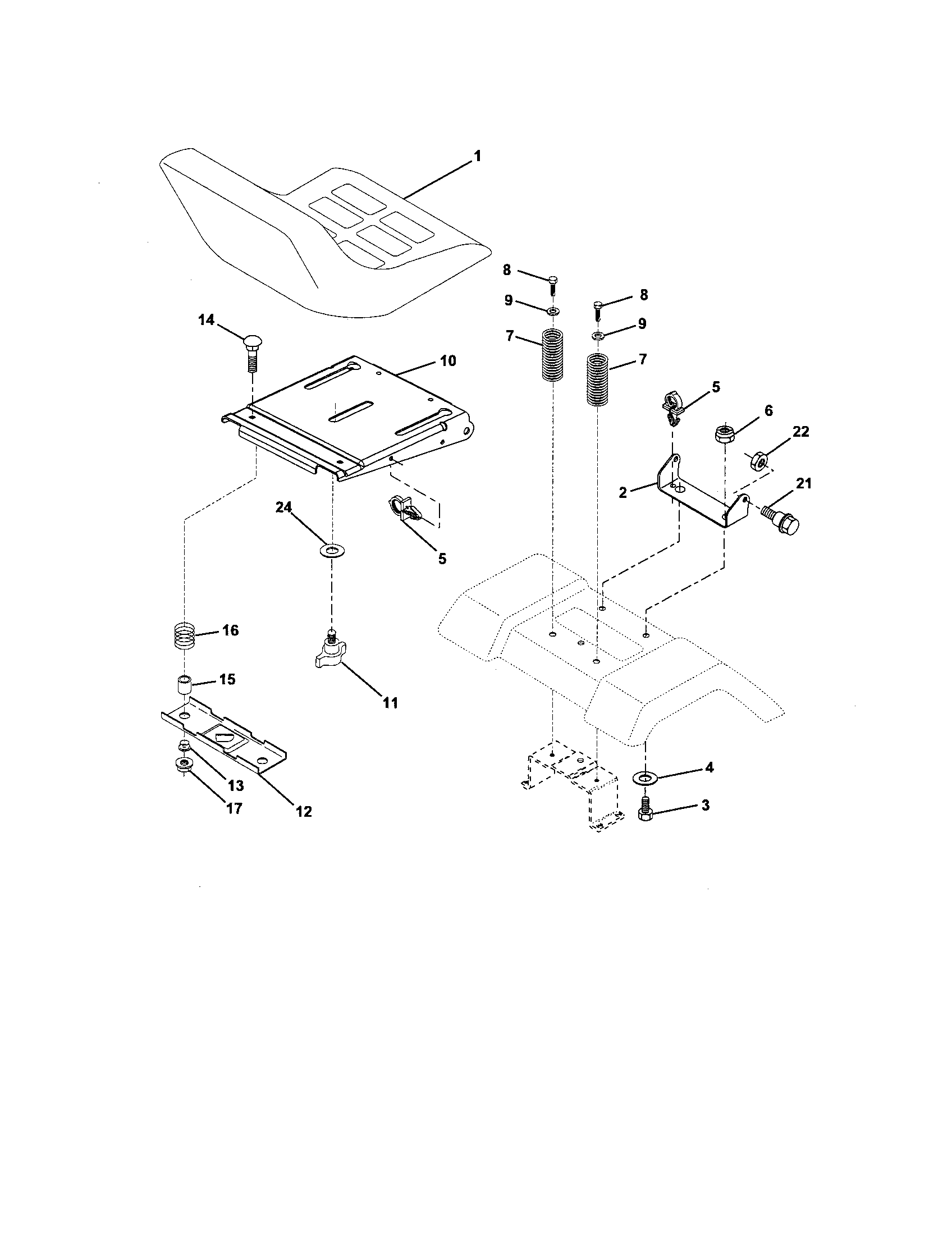Craftsman 917275751 seat assembly diagram