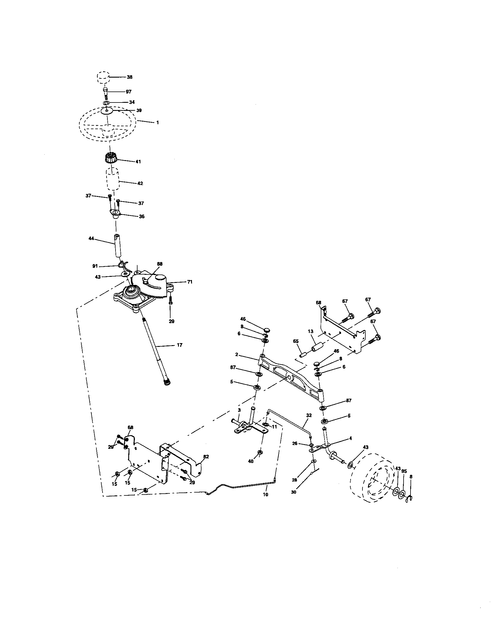 Craftsman 917275761 steering assembly diagram