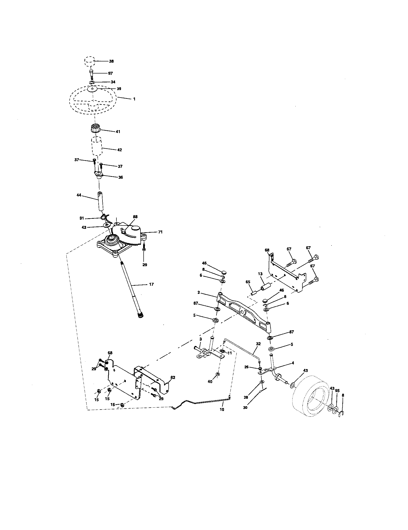 Craftsman 917275750 steering assembly diagram