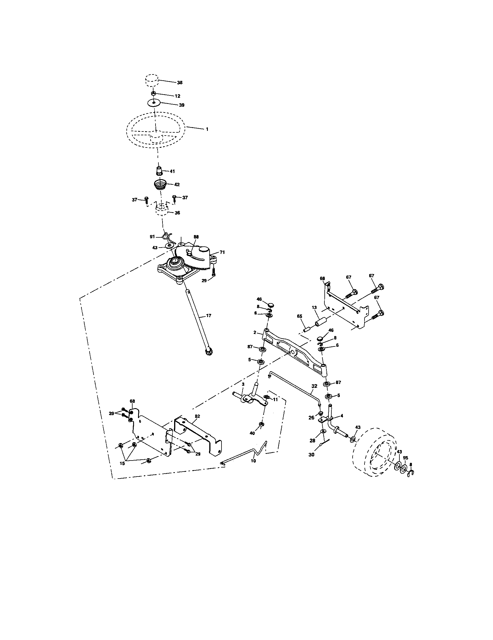 Craftsman 917274660 steering assembly diagram