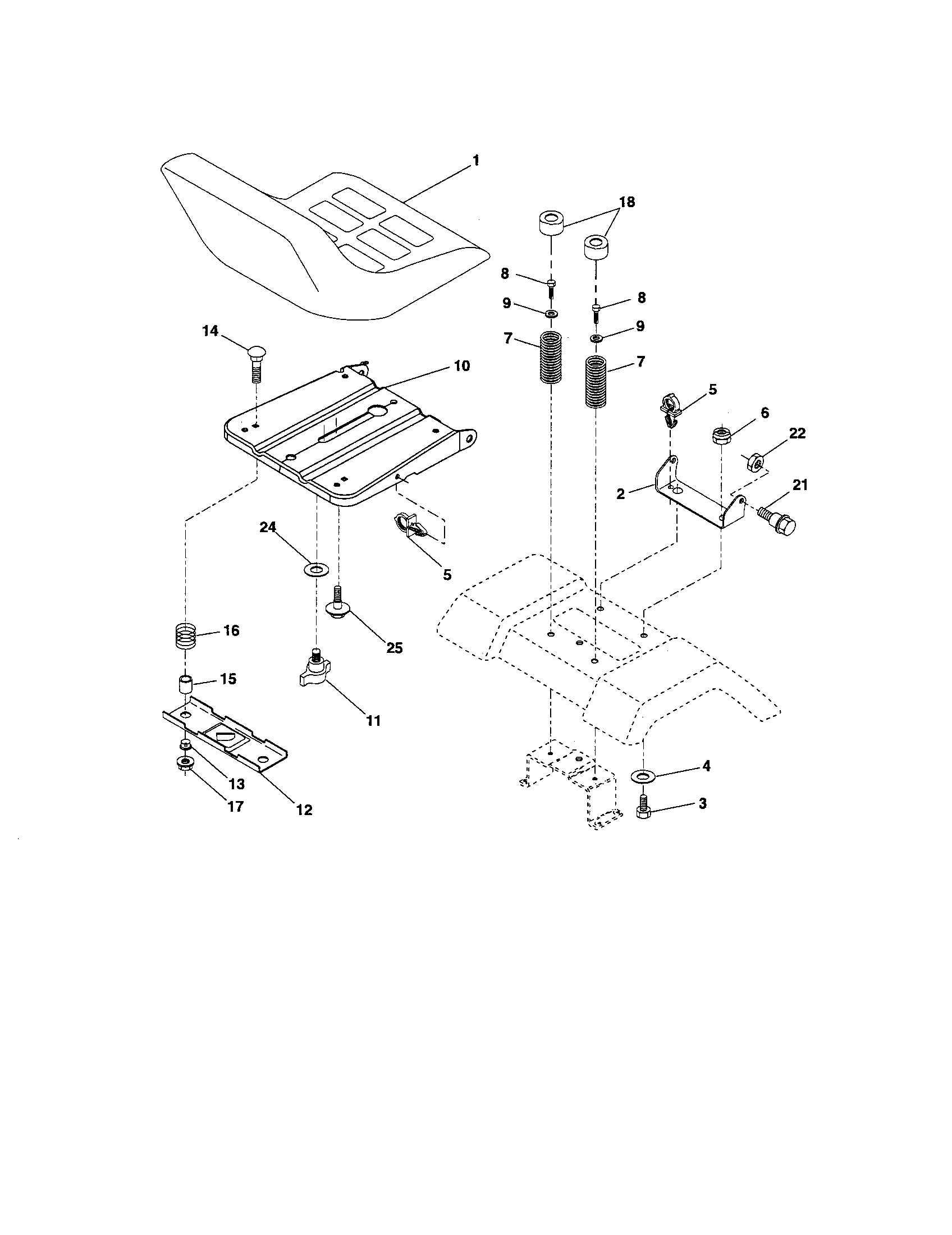 Craftsman 917274641 seat assembly diagram