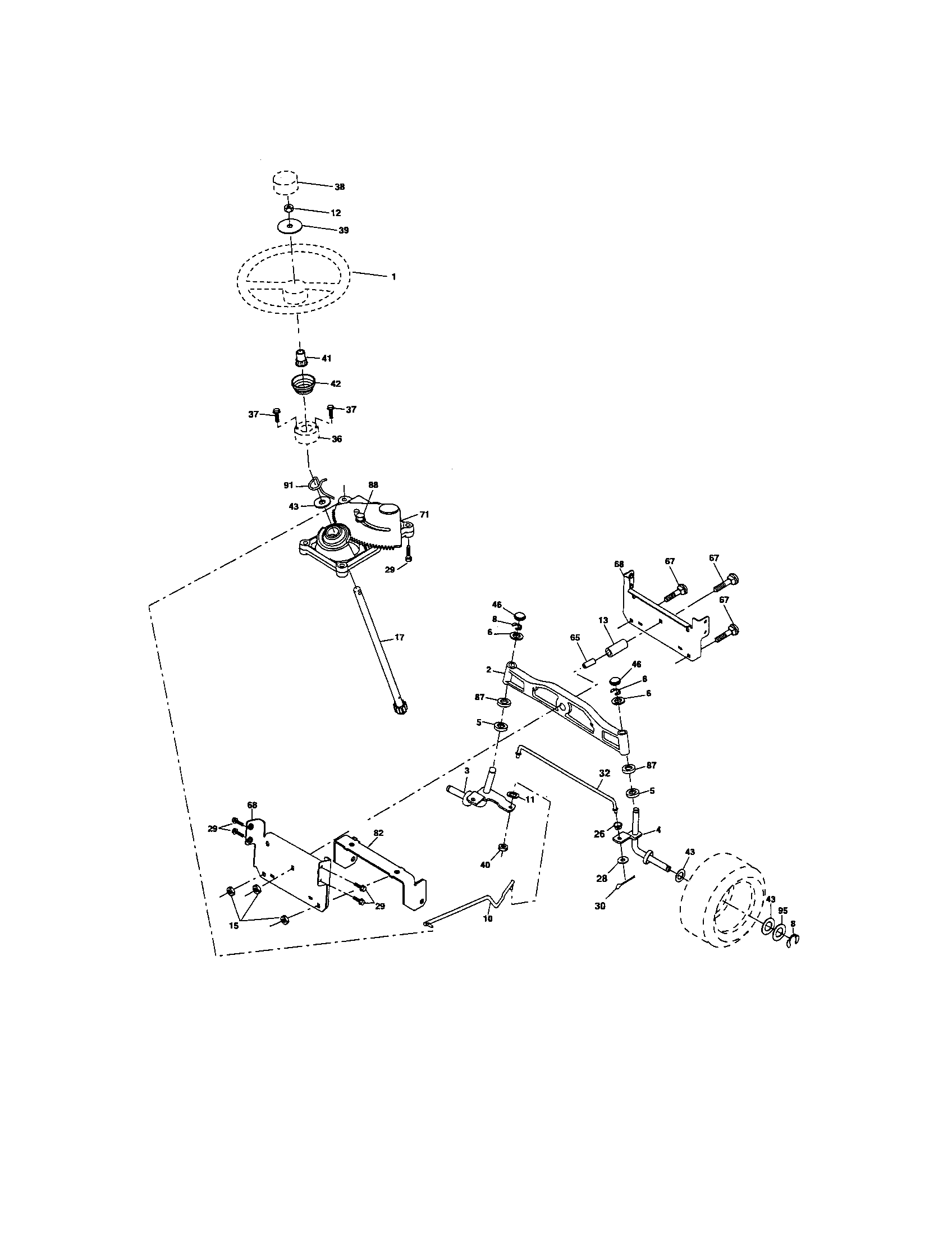 Craftsman 917275642 steering assembly diagram