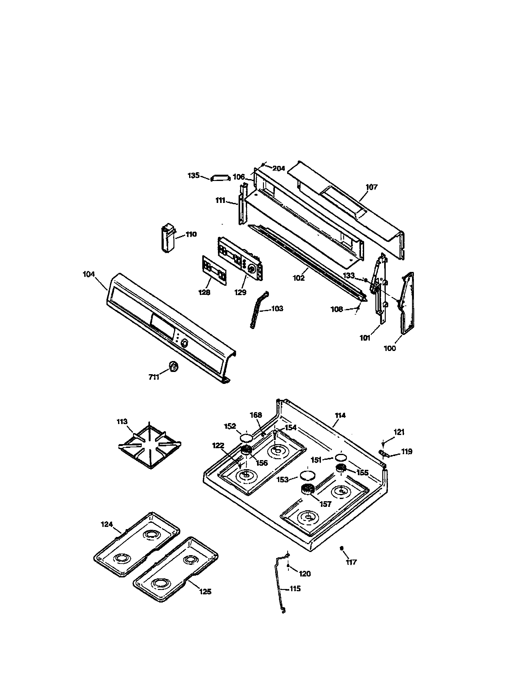 Kenmore 36275685791 control panel and cooktop diagram