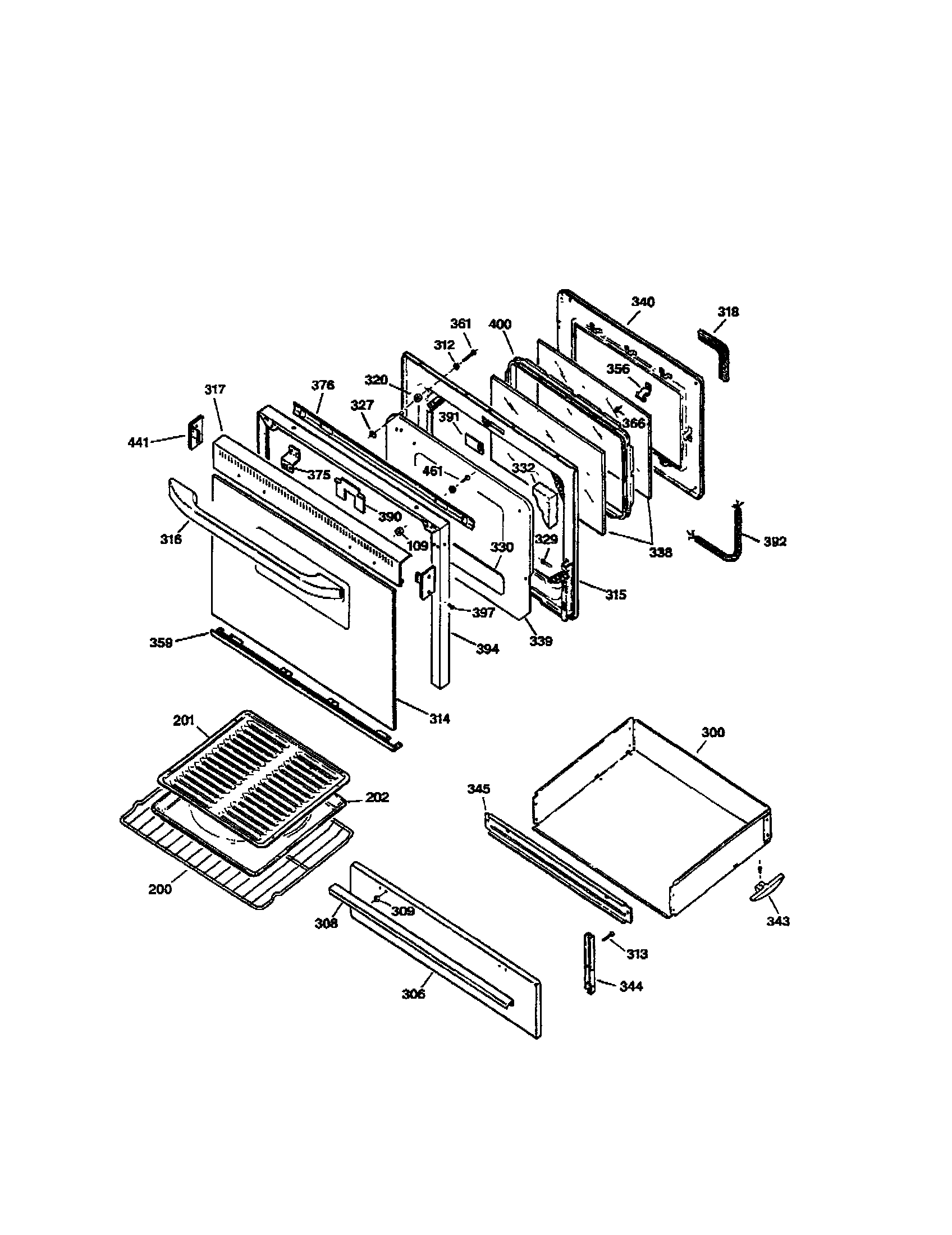 Kenmore 36275685791 door and drawer diagram