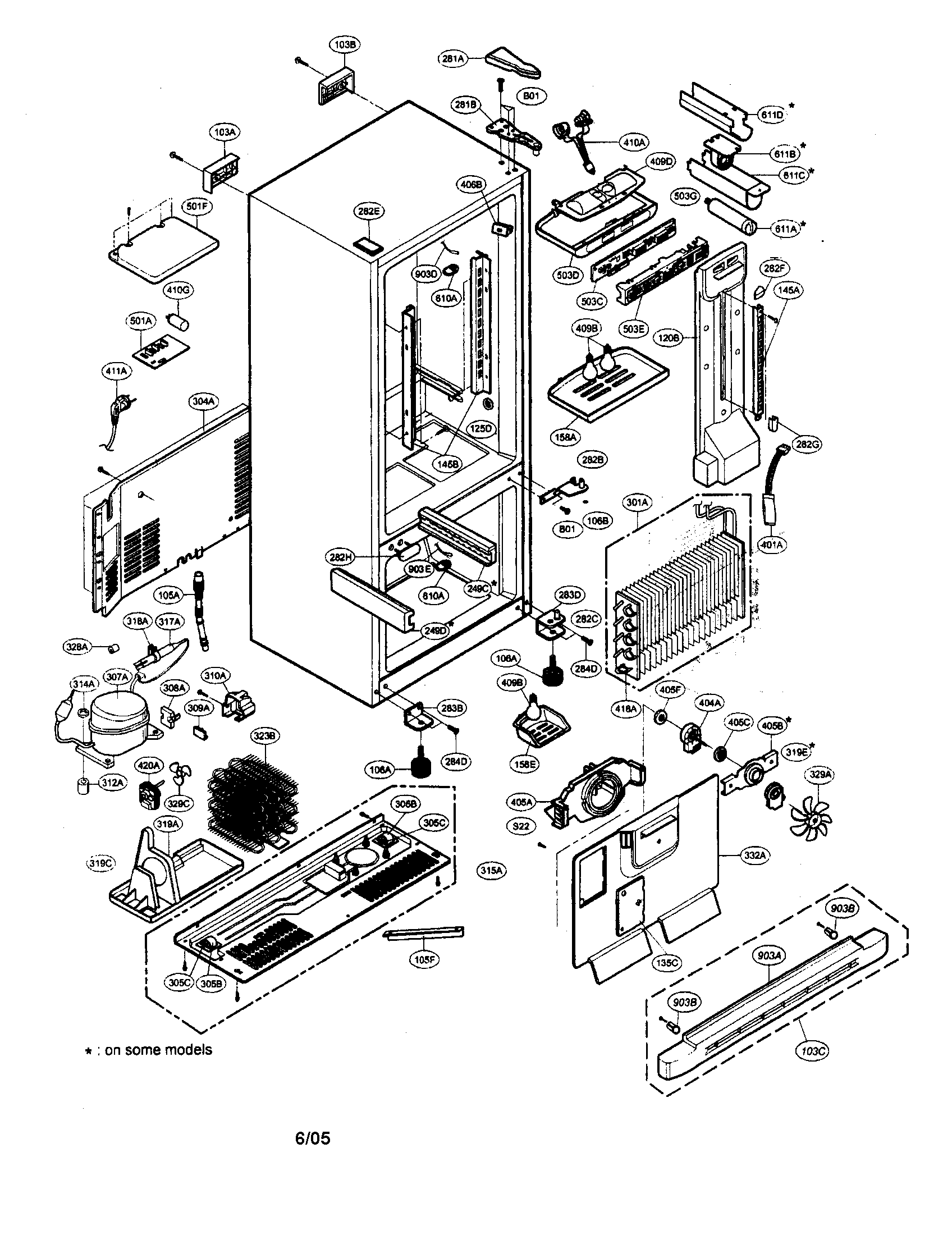 LG LRBN22514ST cabinet assembly diagram
