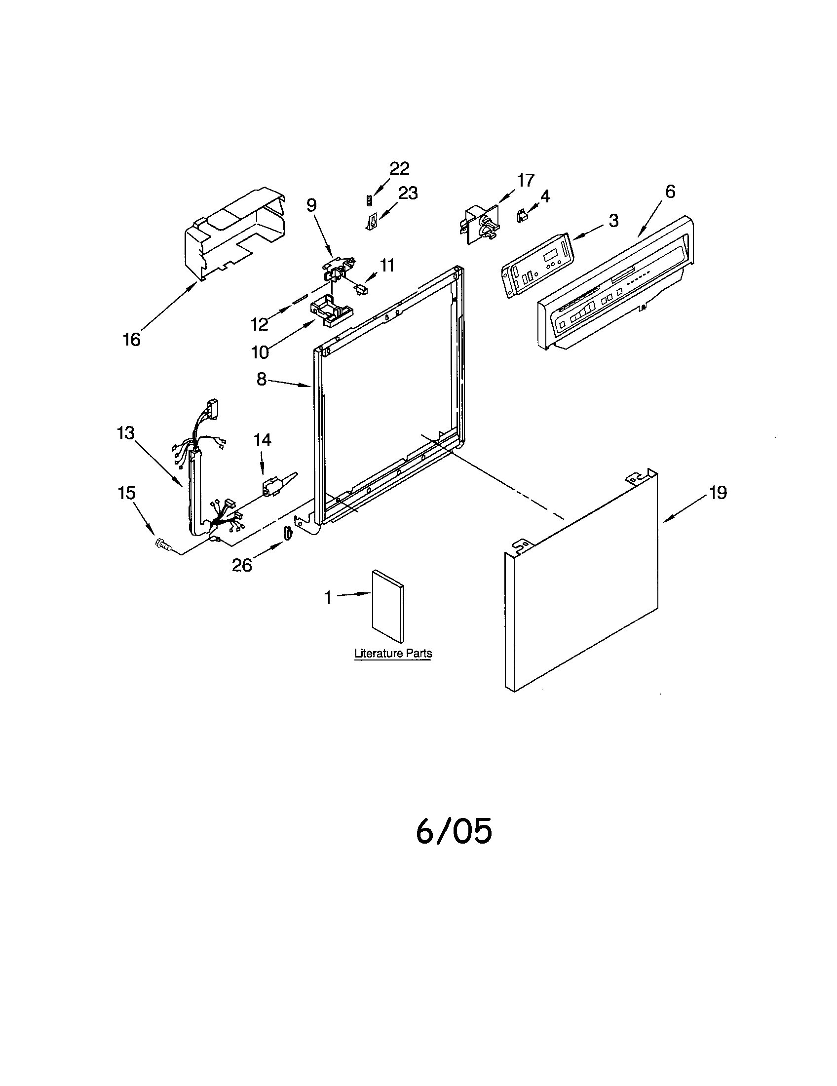 Whirlpool DU945PWPB0 frame and console diagram