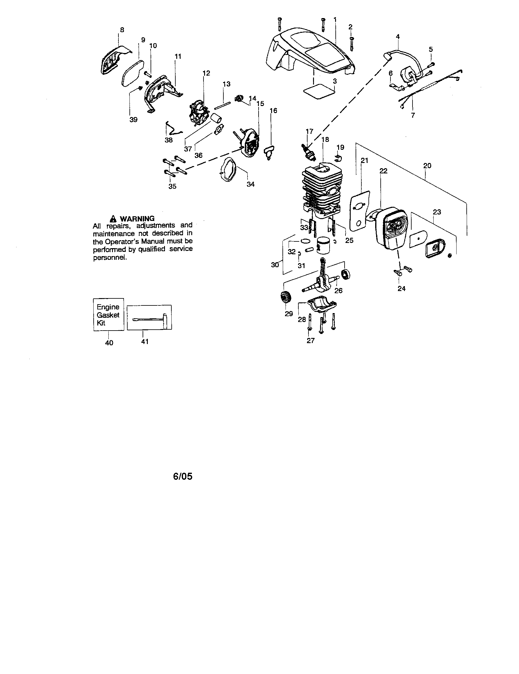 Craftsman 358360380 cylinder/shield/crankshaft diagram