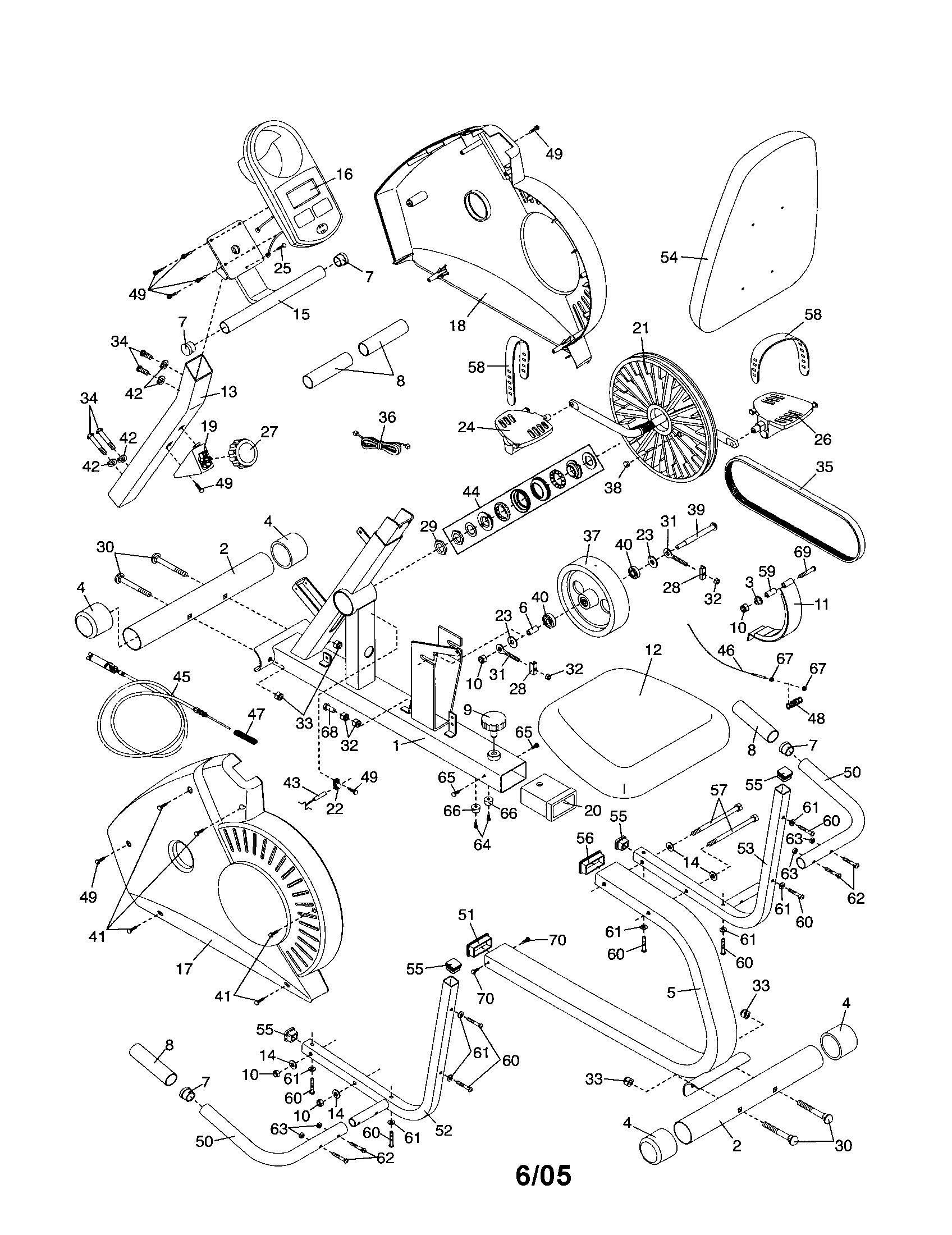 Weslo 831215200 cycle assembly diagram