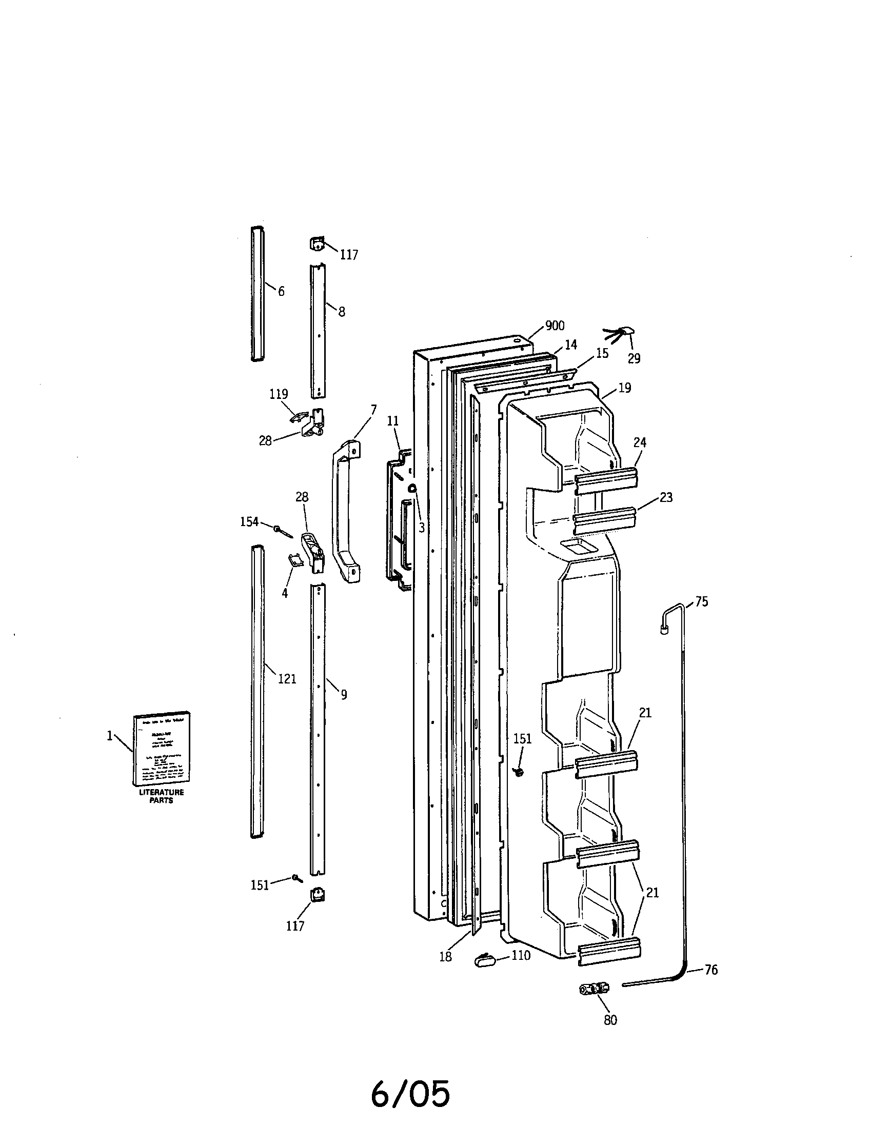 Kenmore 3639562624 freezer door diagram