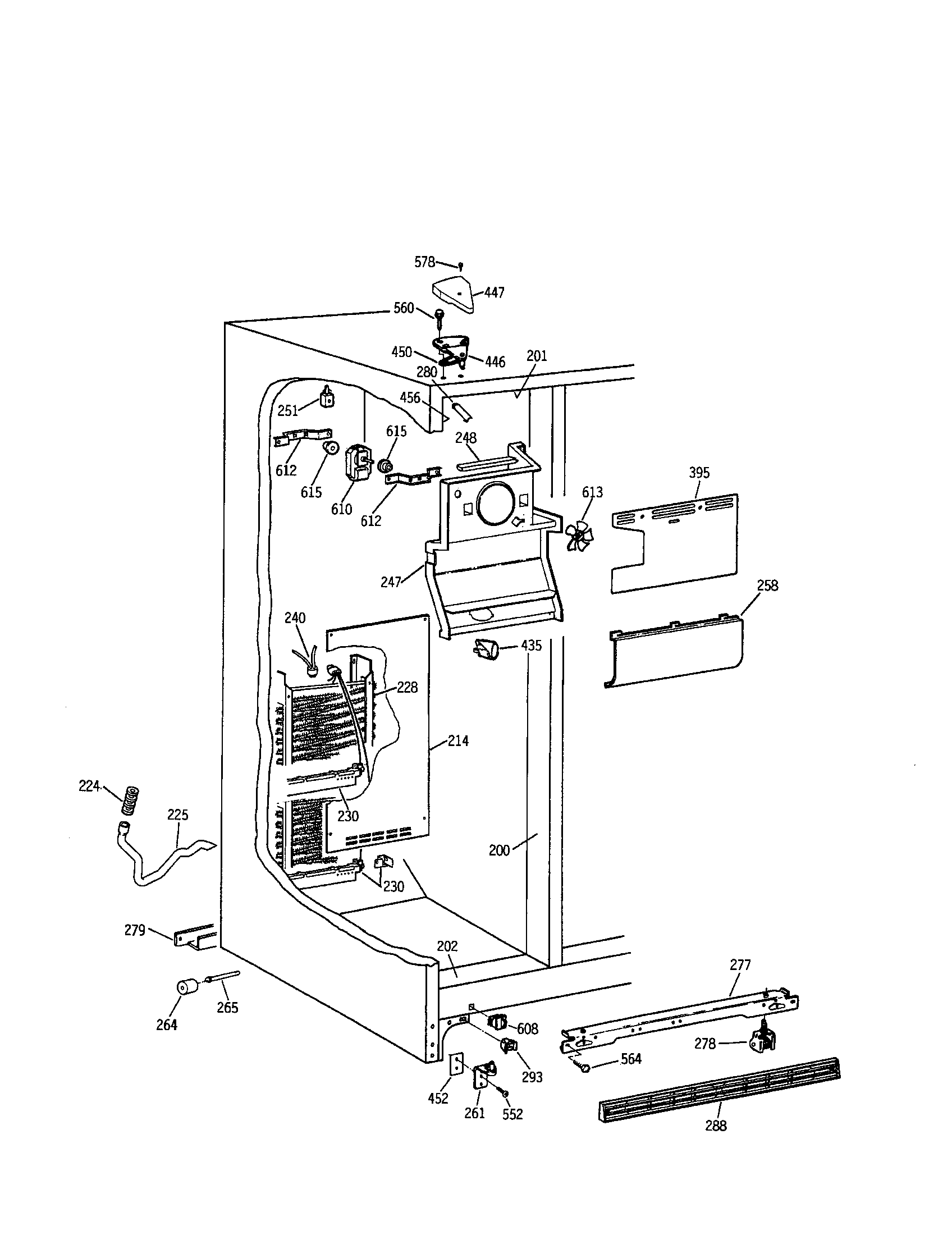 Kenmore 3639562624 freezer section diagram
