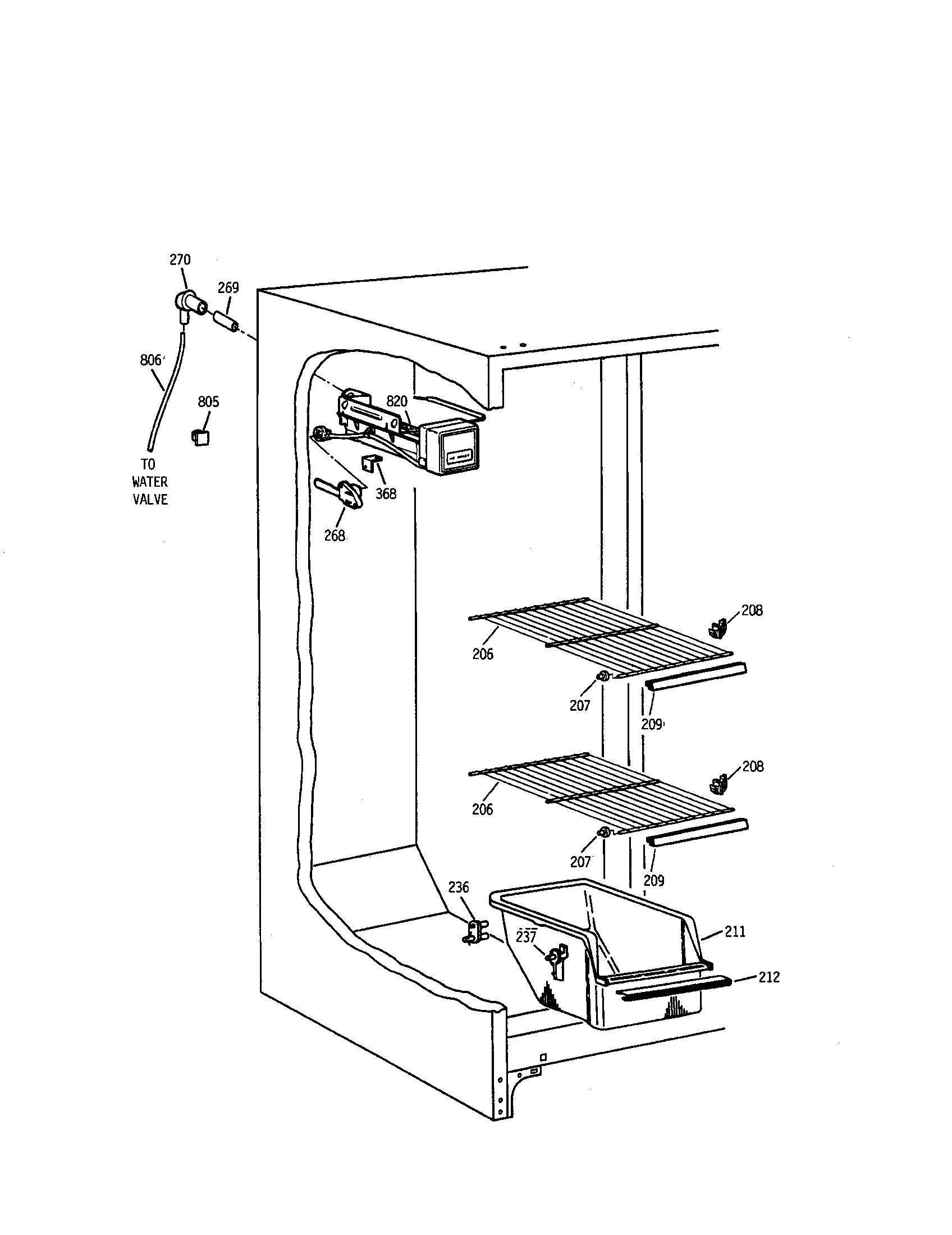 Kenmore 3639562624 freezer section diagram