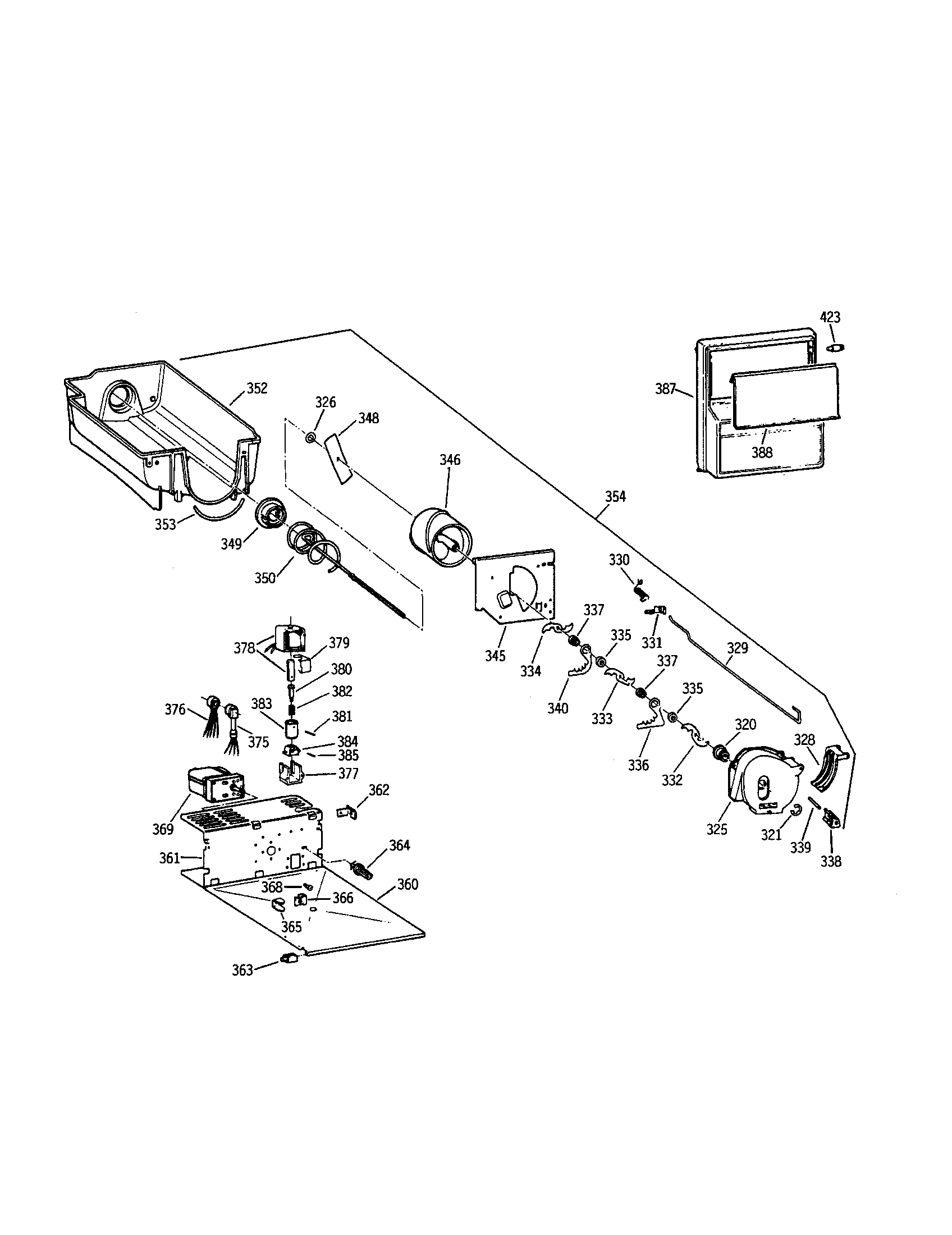 Kenmore 3639562624 ice bucket assembly diagram