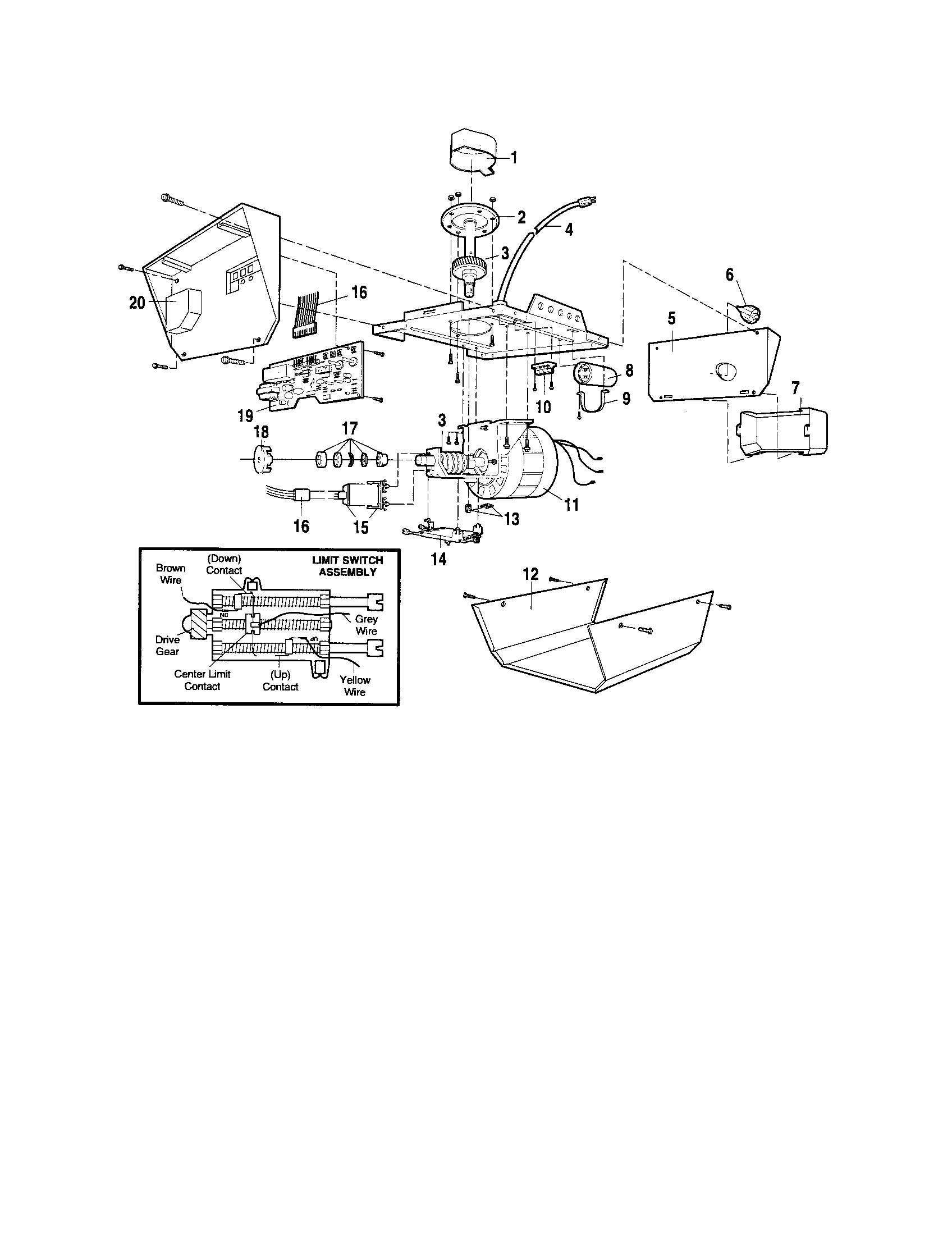 Craftsman 13953648D motor unit assembly diagram