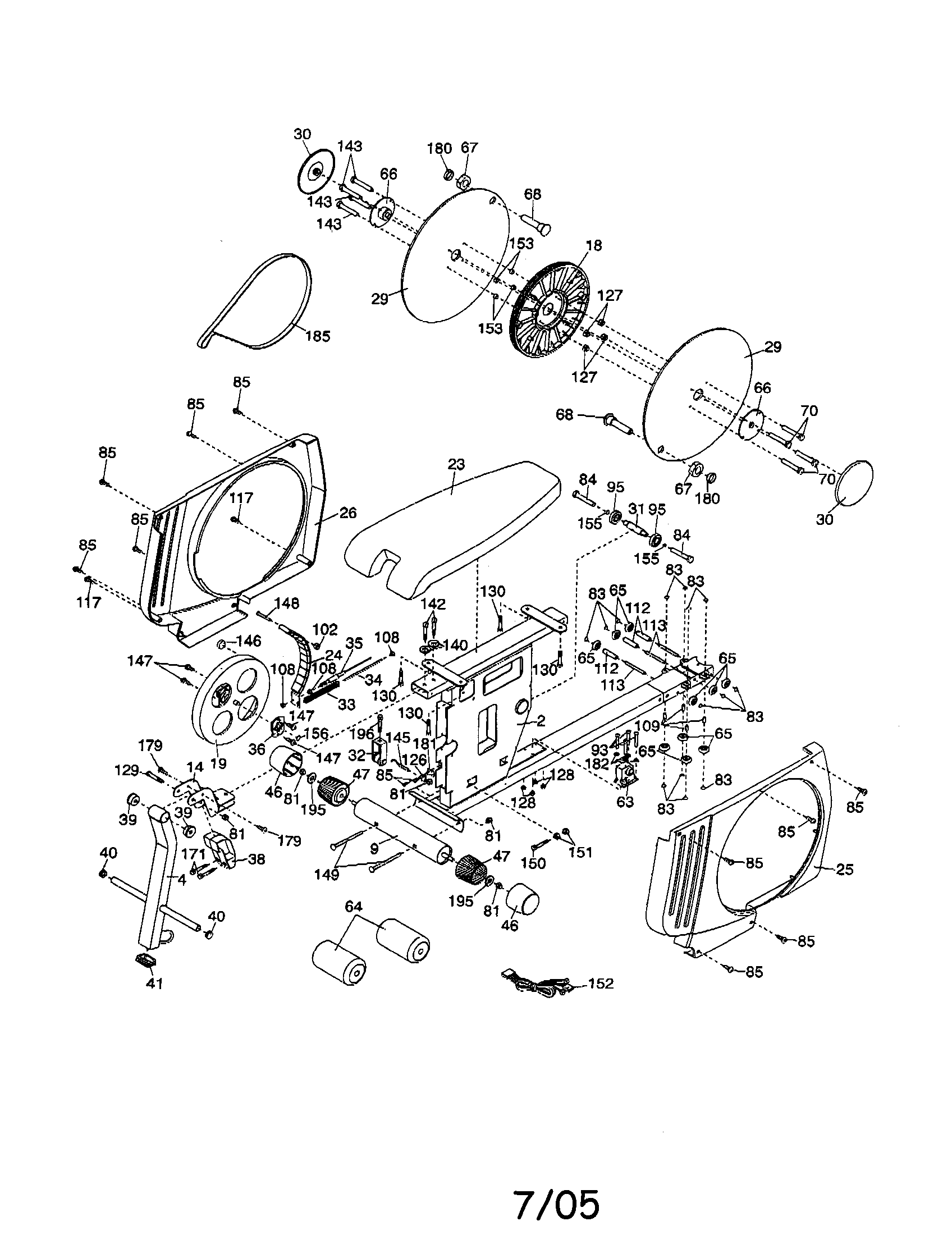 Proform 831159951 sideshields/belt pulley cover diagram