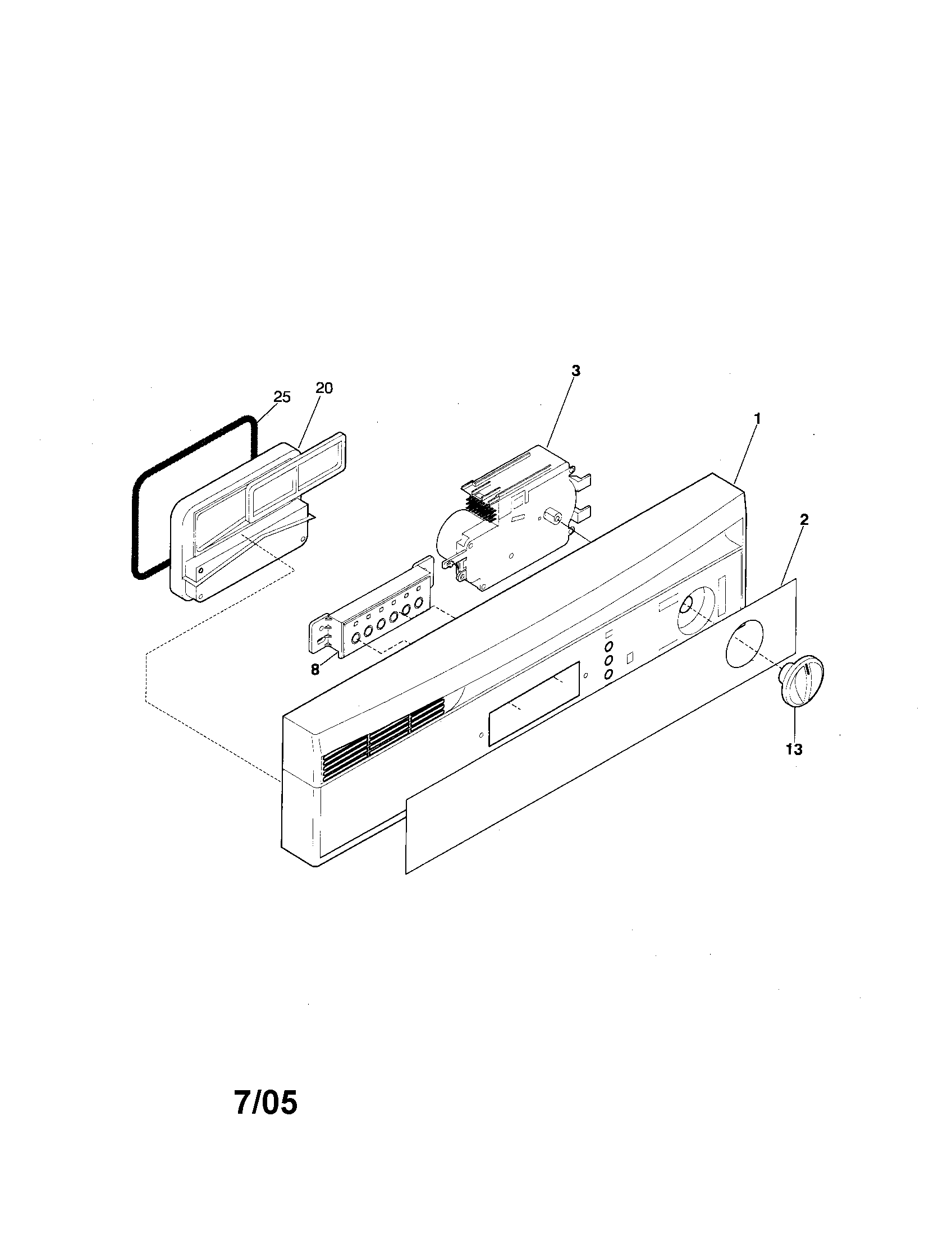Frigidaire FDB641RAB0 control panel diagram