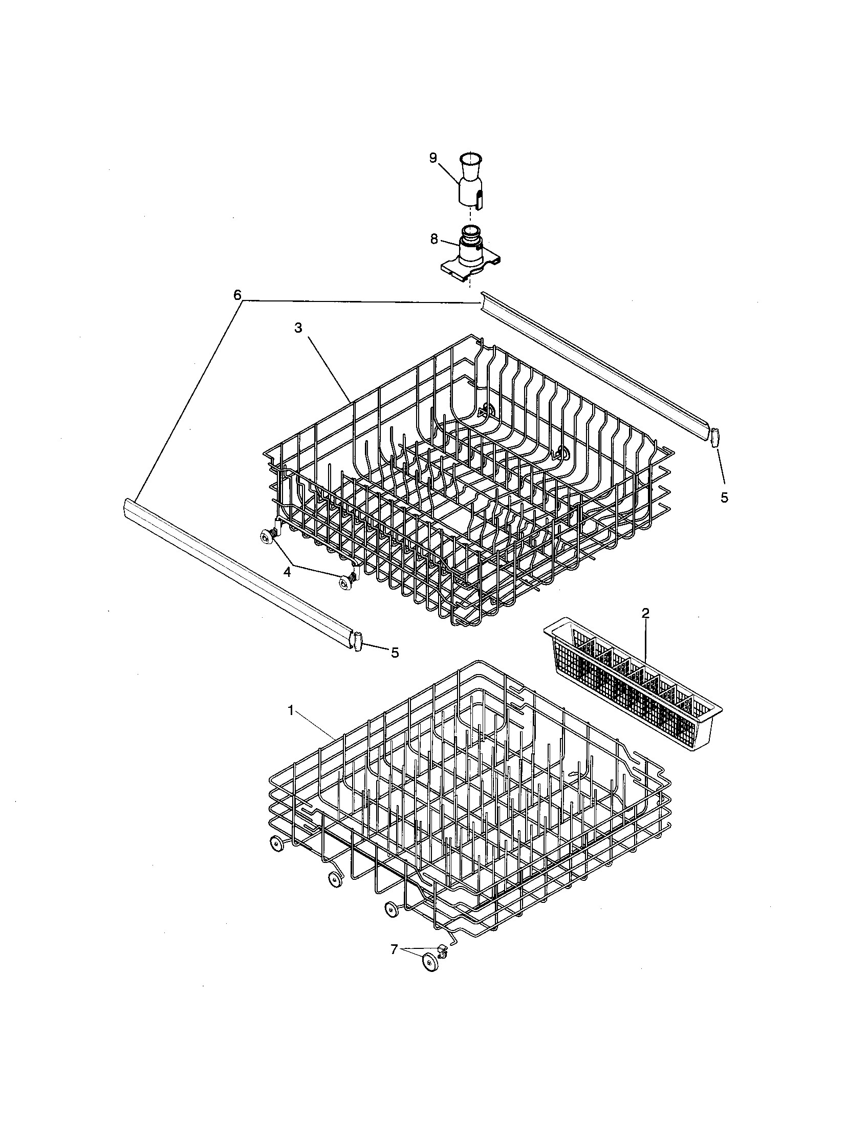 Frigidaire FDB641RAB0 racks diagram