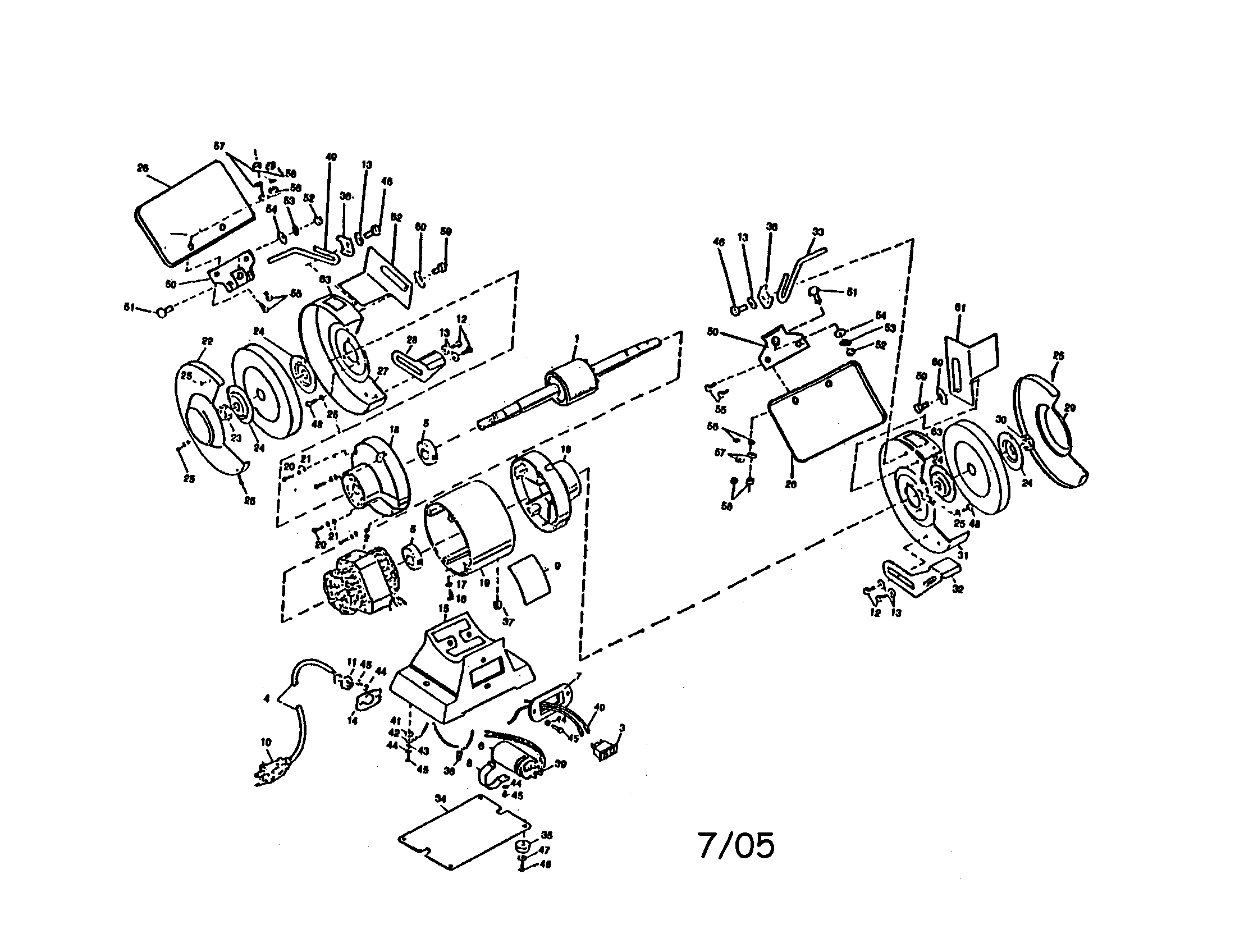 Ryobi BG800 bench grinder diagram