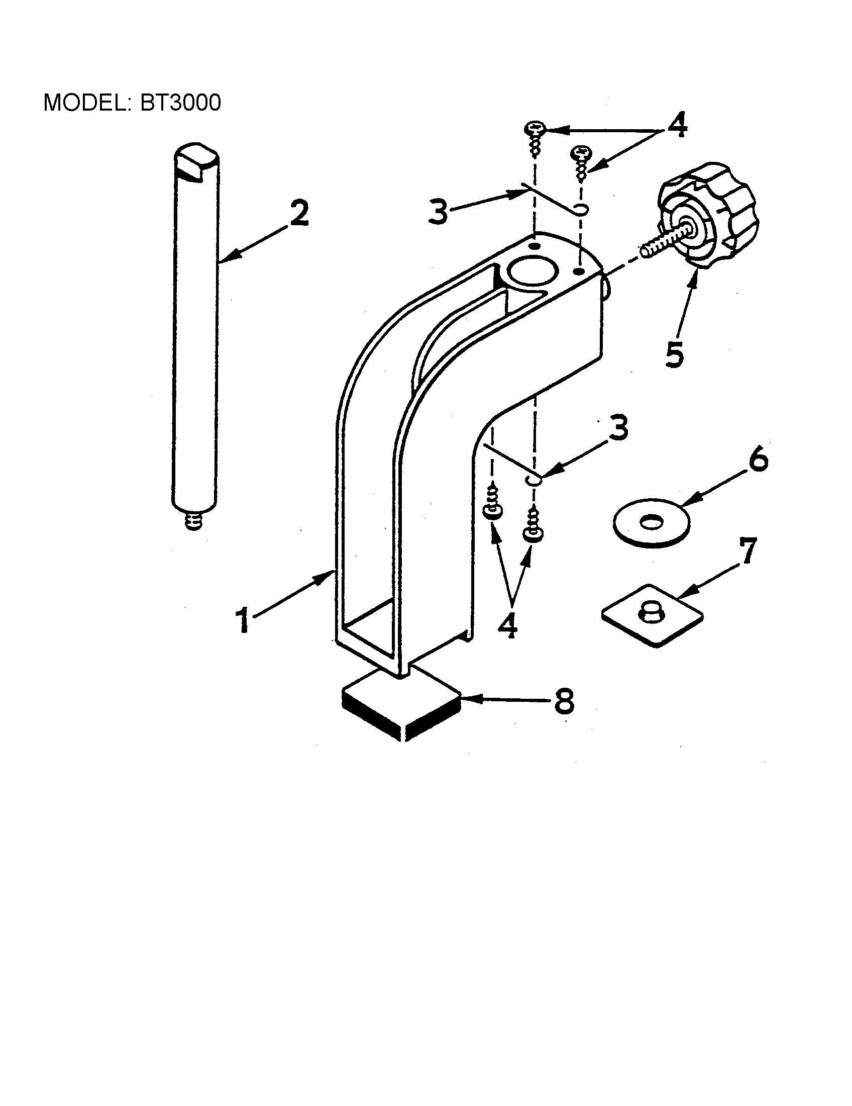 Ryobi BT3000SXI miter clamping kit diagram