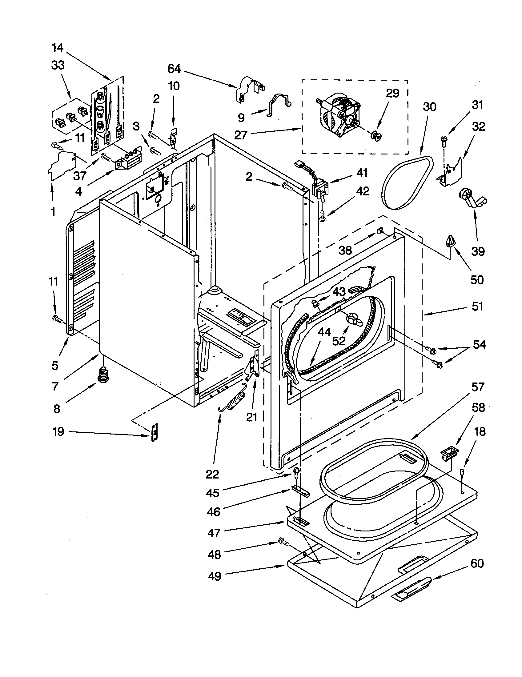 Kenmore 11060722990 cabinet diagram