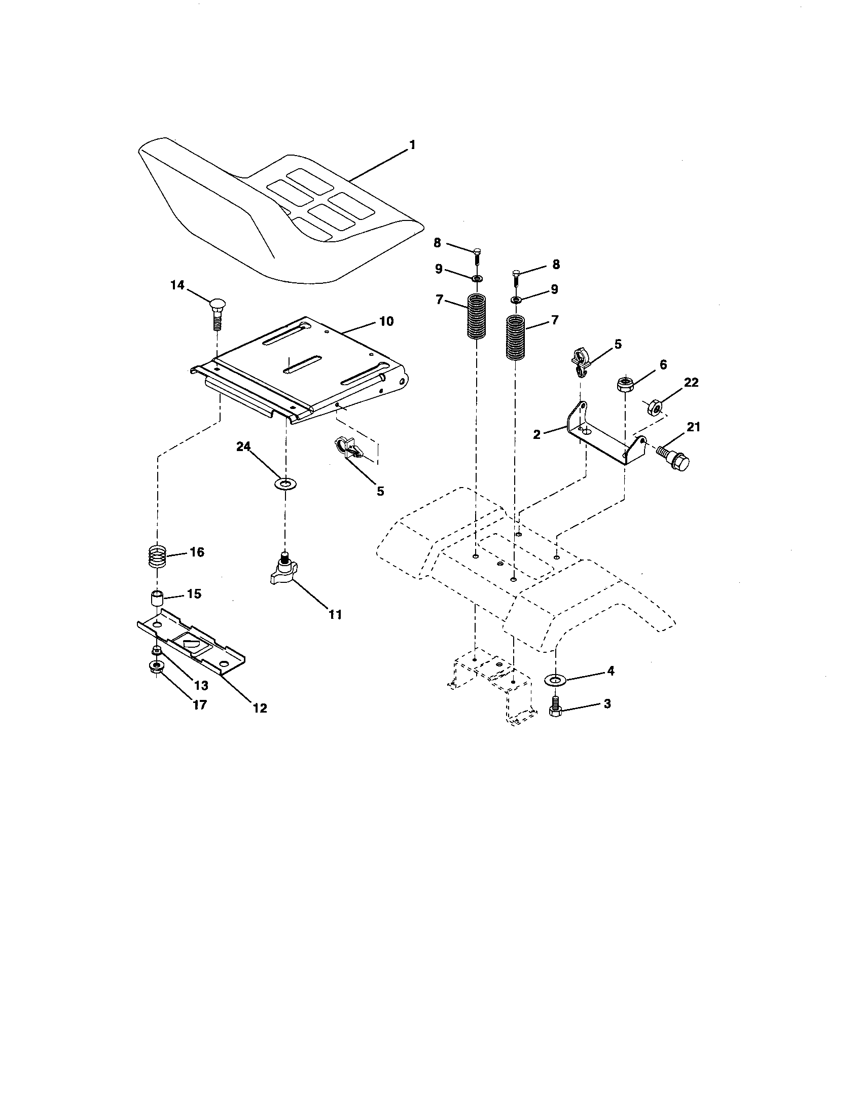 Craftsman 917275762 seat assembly diagram