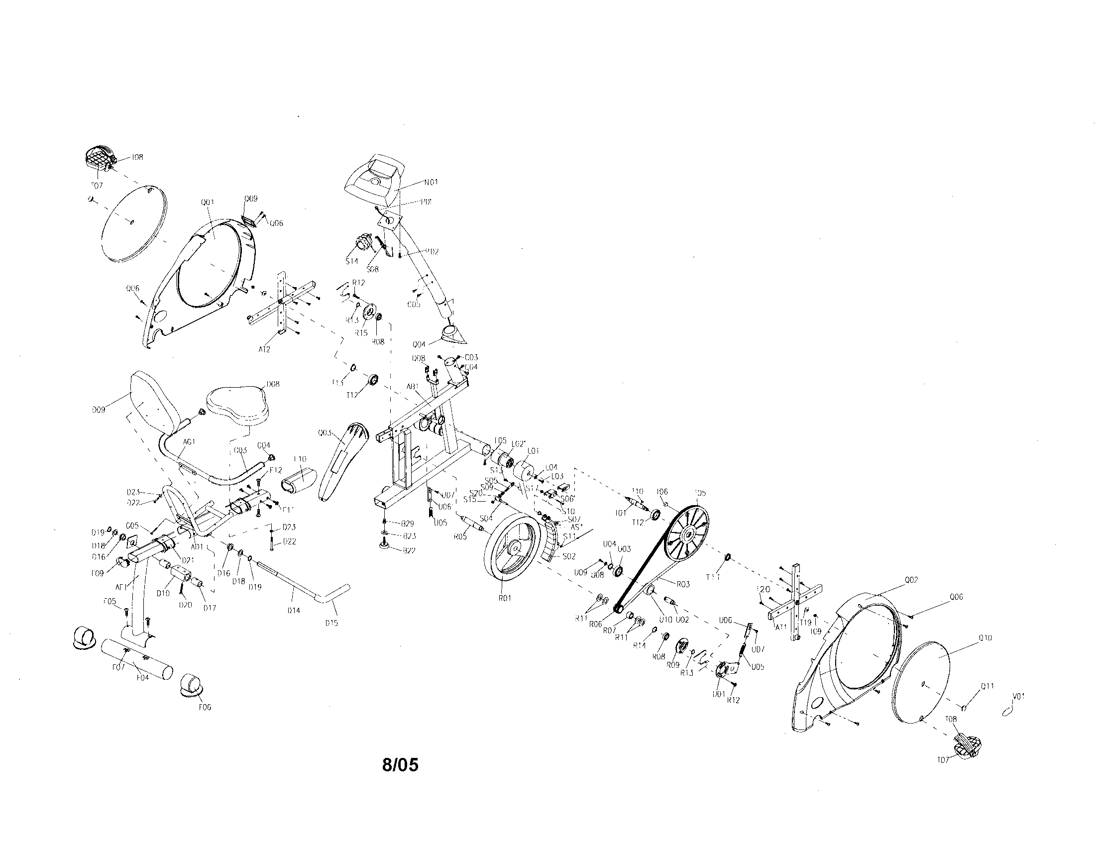 Horizon AVALON 100 bike assembly diagram