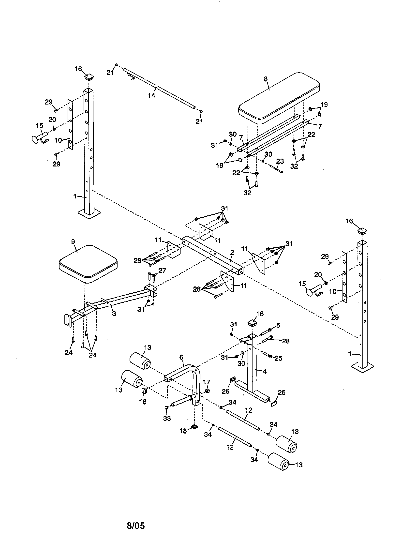 Weider 831156070 weight system diagram