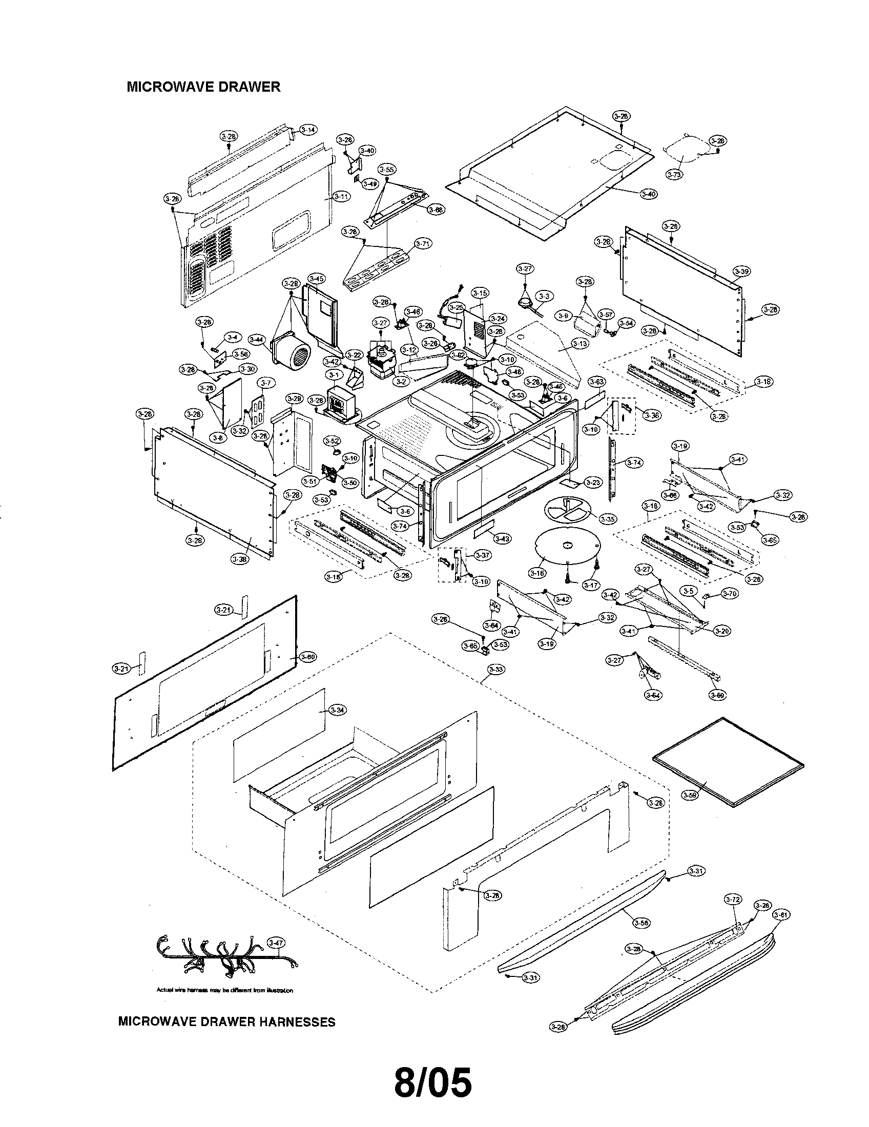 Sharp KB-6015KW microwave drawer diagram