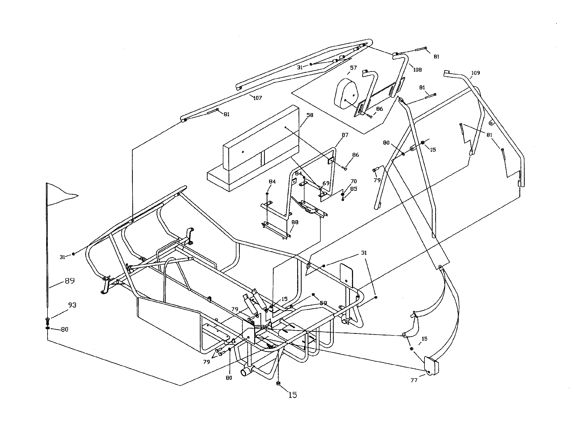 Sears 10827800 center and rear bars diagram