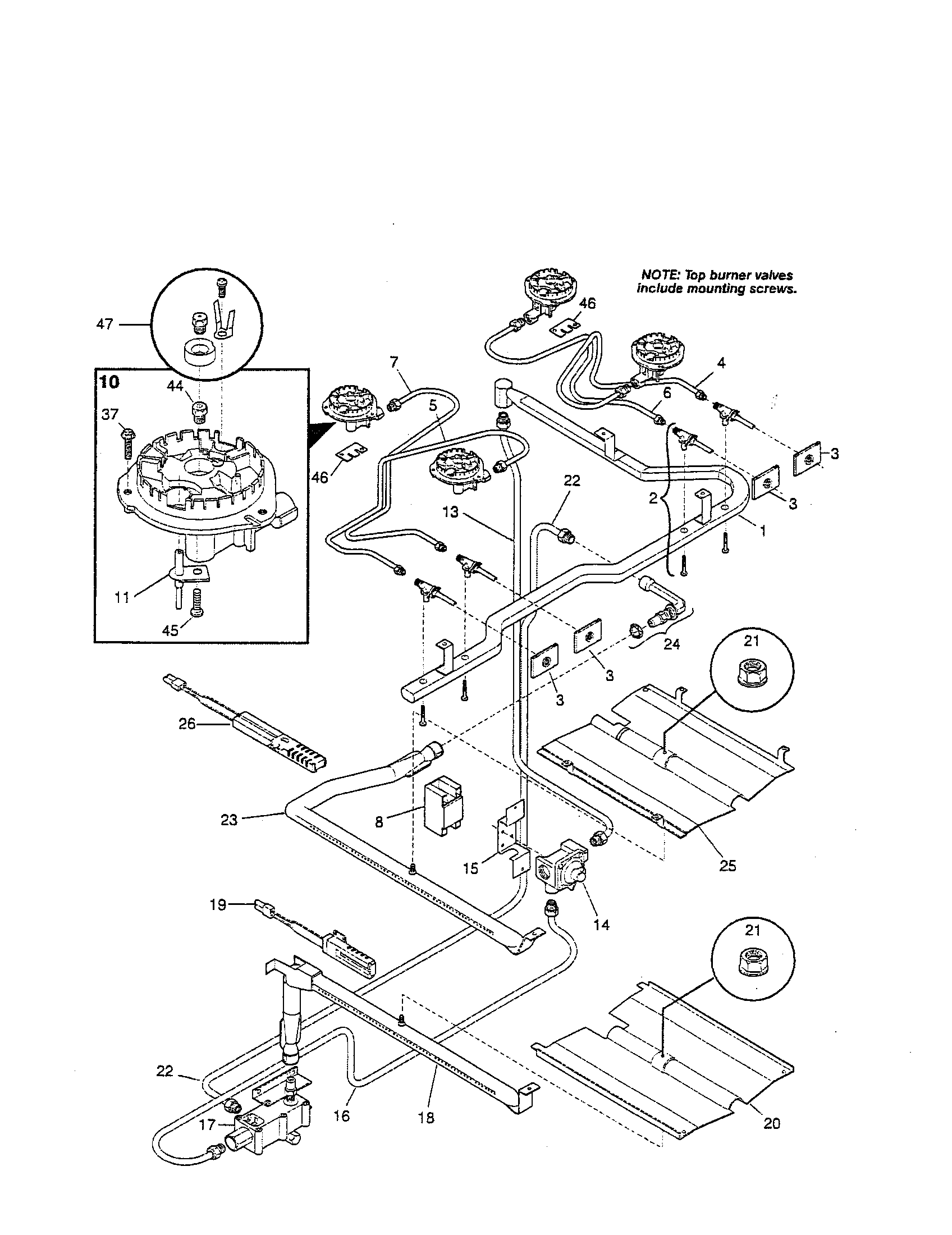 Kenmore 79075721991 burner diagram