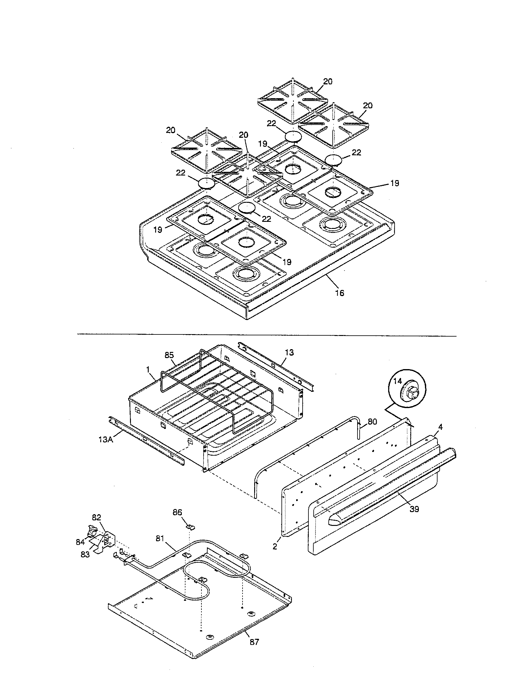 Kenmore 79075721991 top/drawer diagram