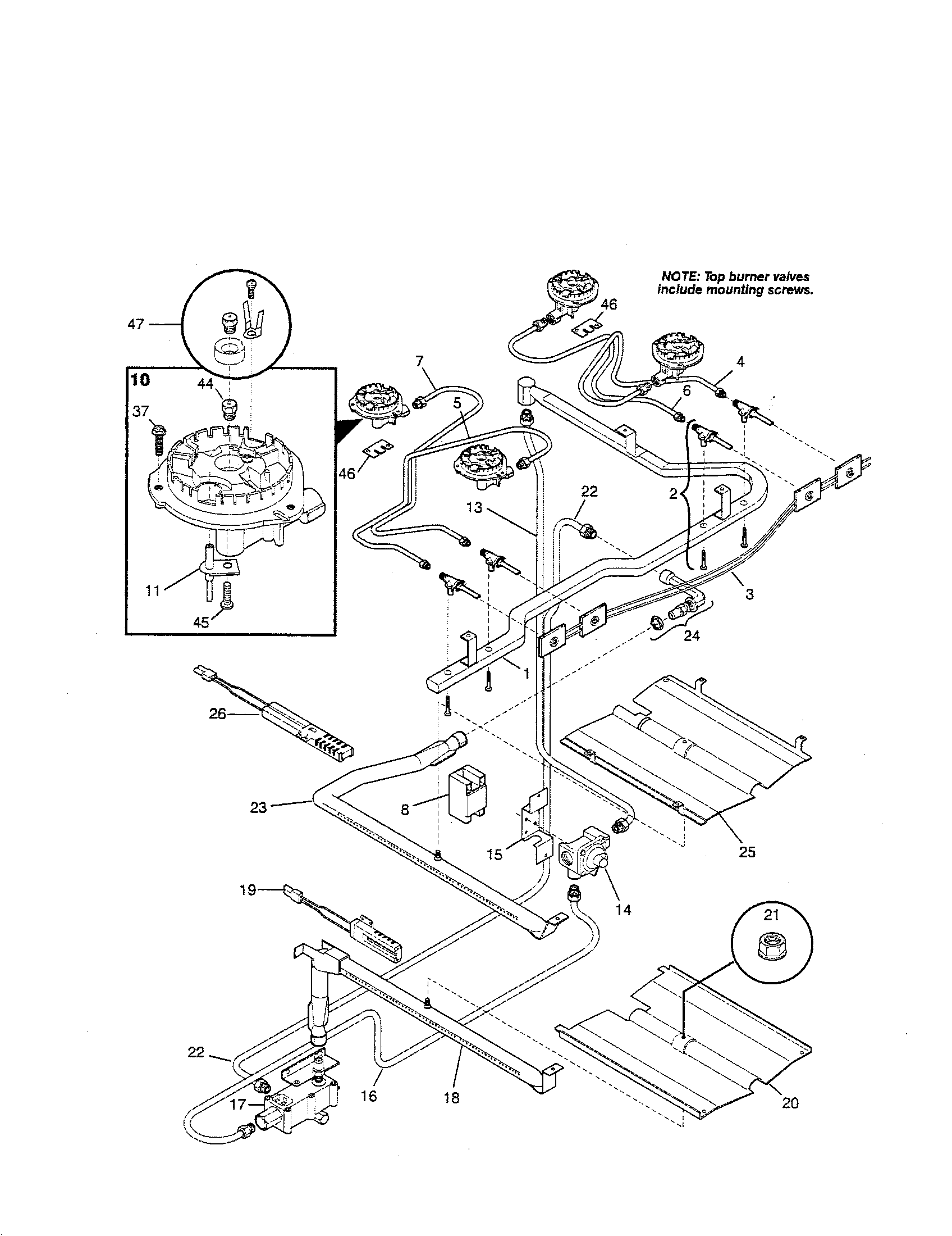 Kenmore 79075727992 burner diagram