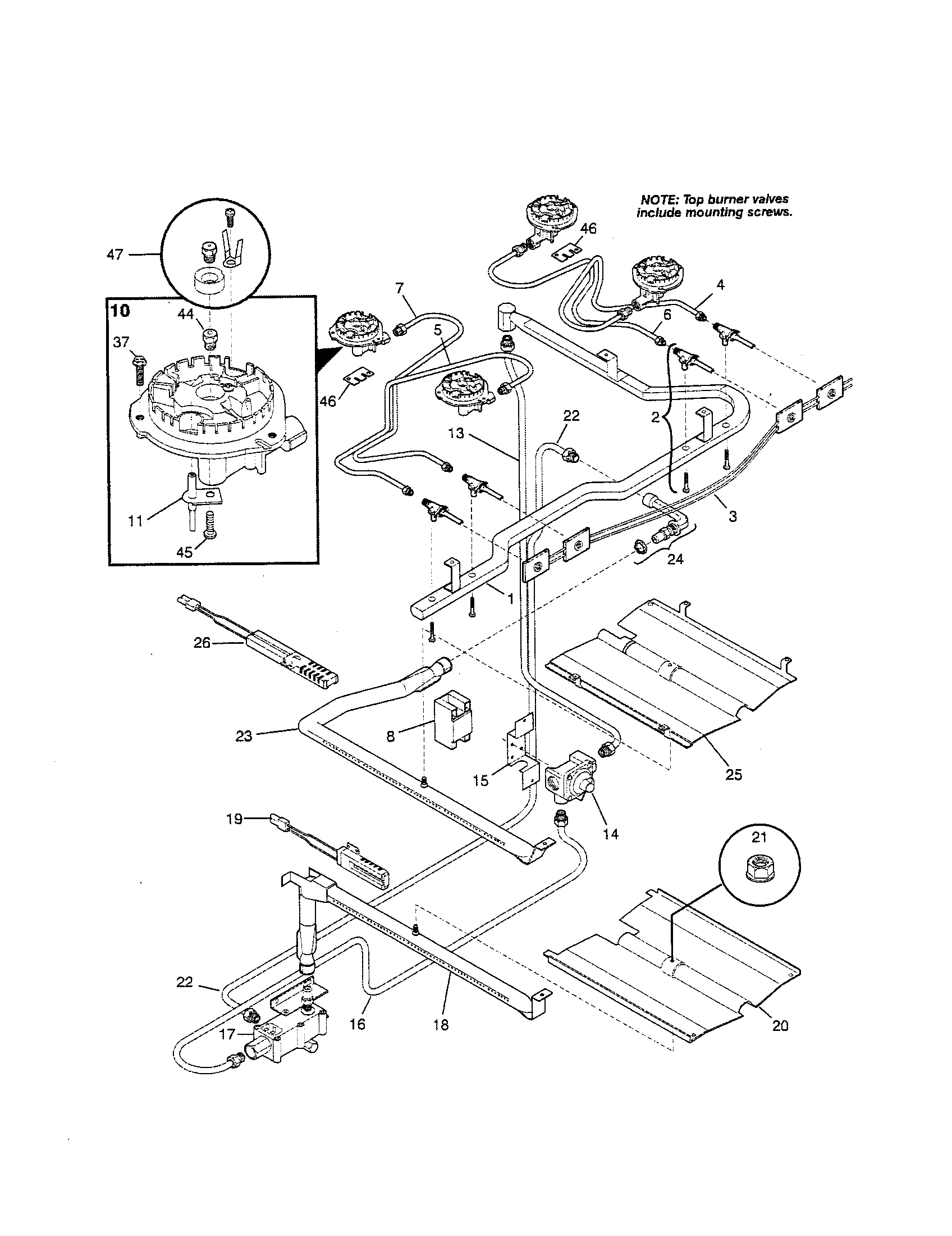 Kenmore 79075727993 burner diagram