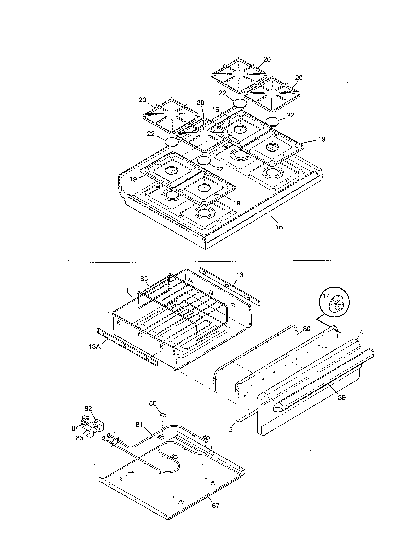 Kenmore 79075727993 top/drawer diagram