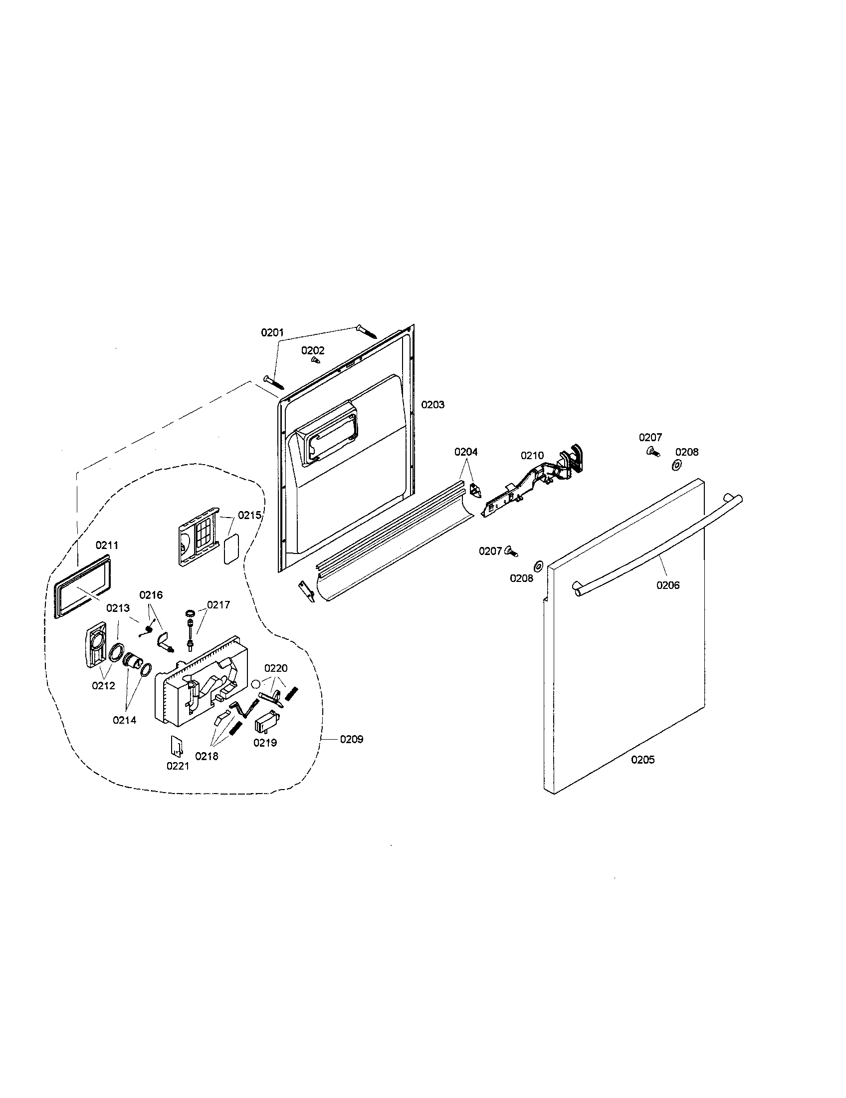 Bosch SHX36L05UC/21 door diagram