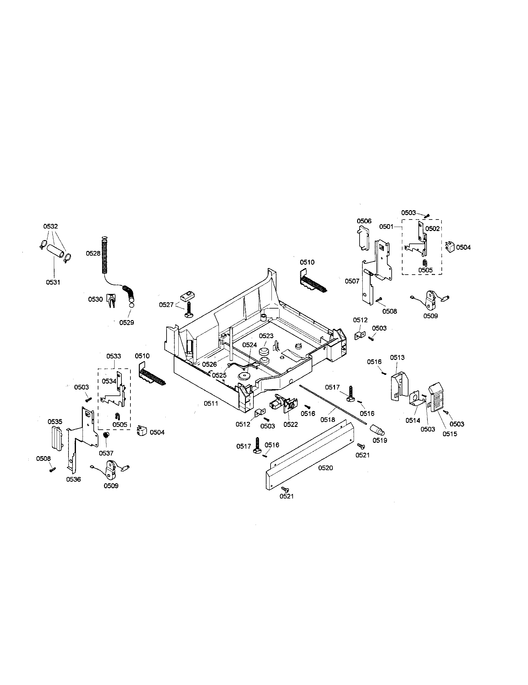 Bosch SHX36L05UC/21 base assembly diagram