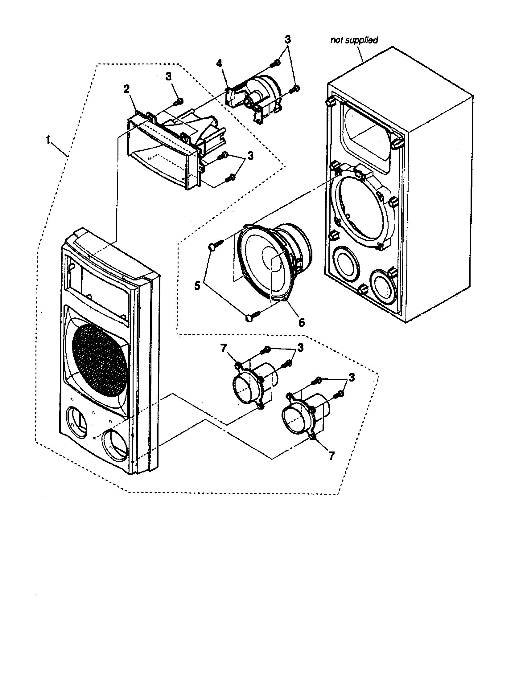 Sony MHC-GX9900 front panel/horn/speaker diagram