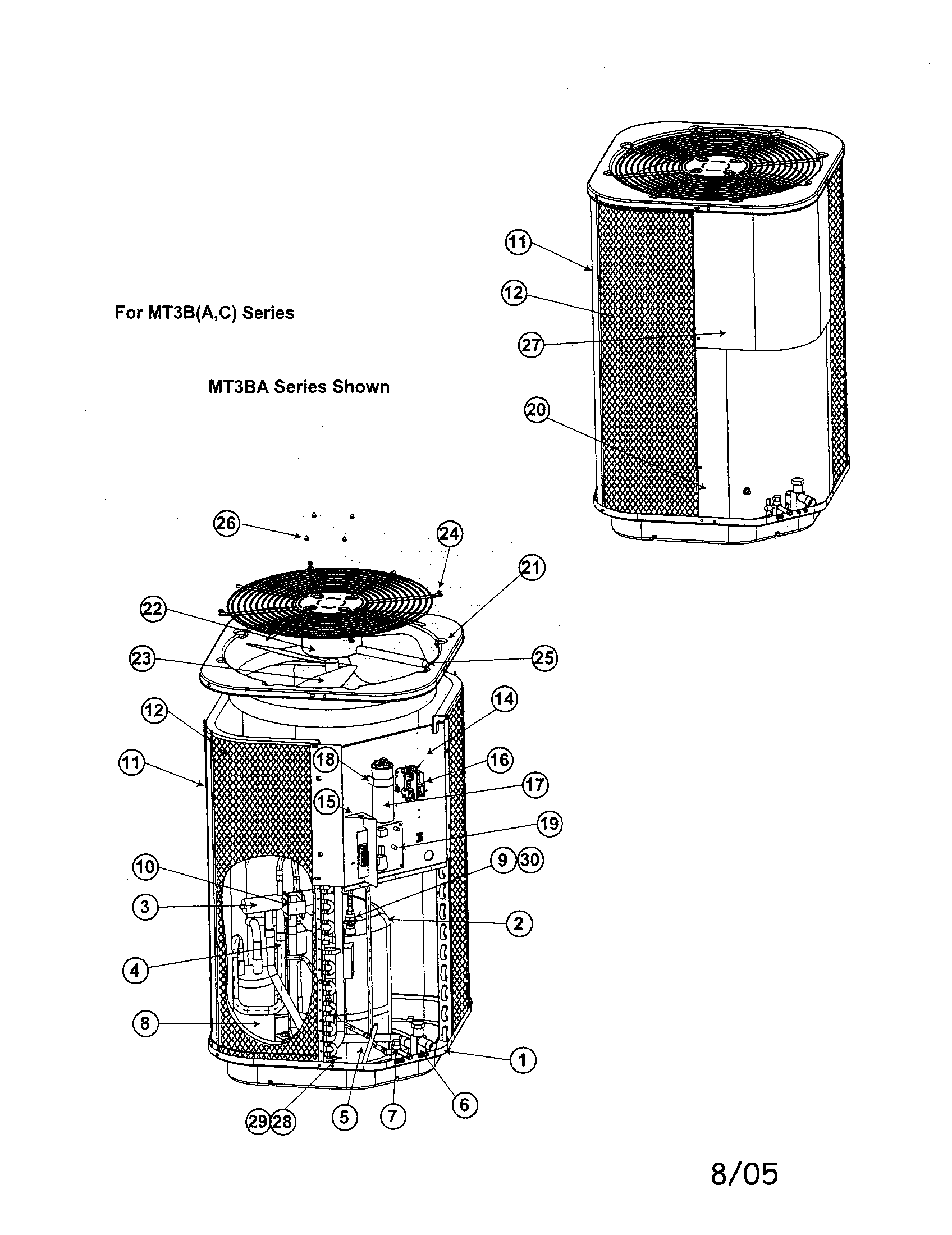 Nordyne MT3BC024KA split system heat pump diagram