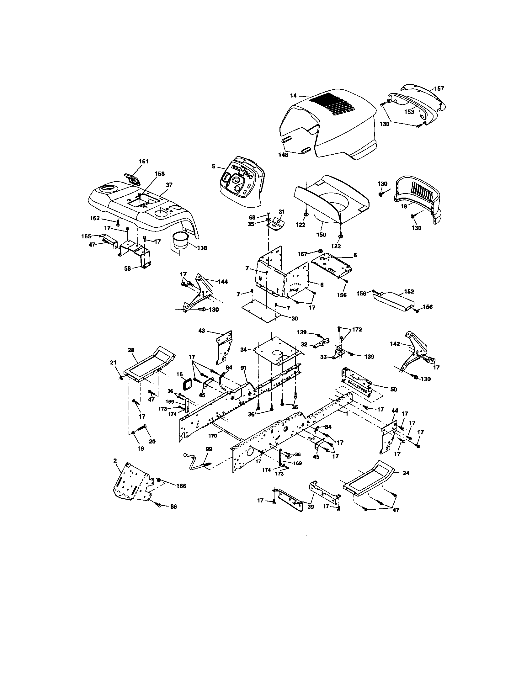 Craftsman 917276221 chassis and enclosures diagram
