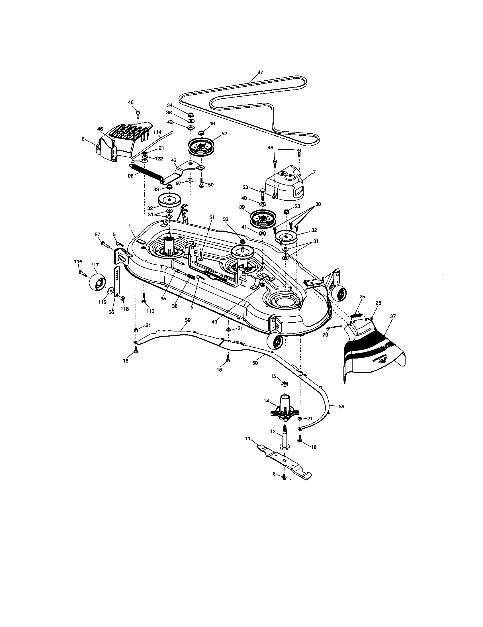 Craftsman 917276221 mower deck diagram