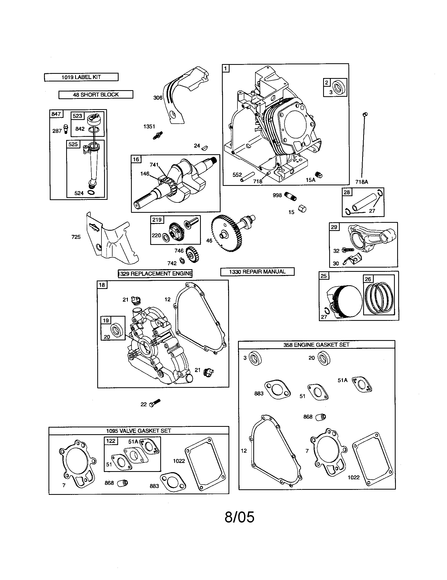 Craftsman 917881150 cylinder/crankcase/gasket sets diagram