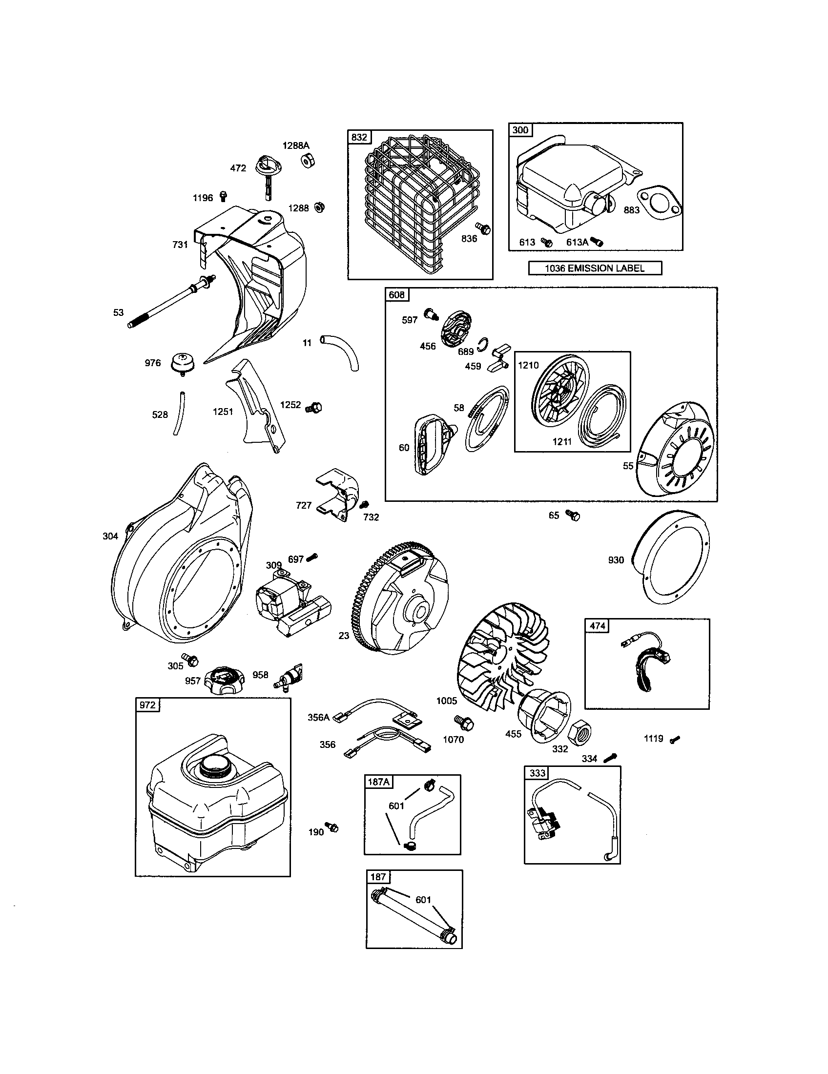 Craftsman 917881150 starter-rewind/housing-blower diagram