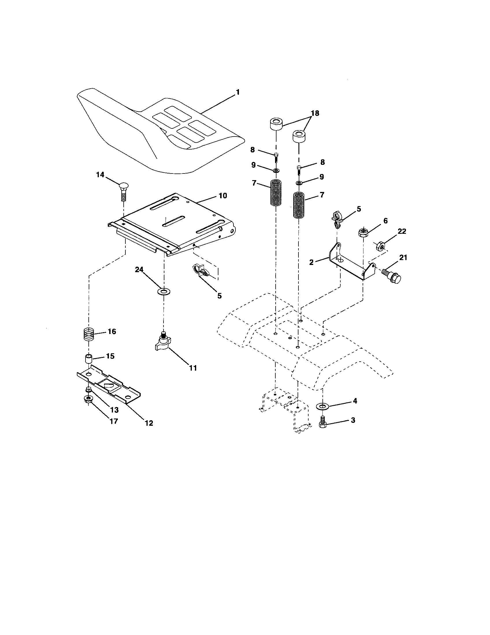 Craftsman 917275901 seat assembly diagram