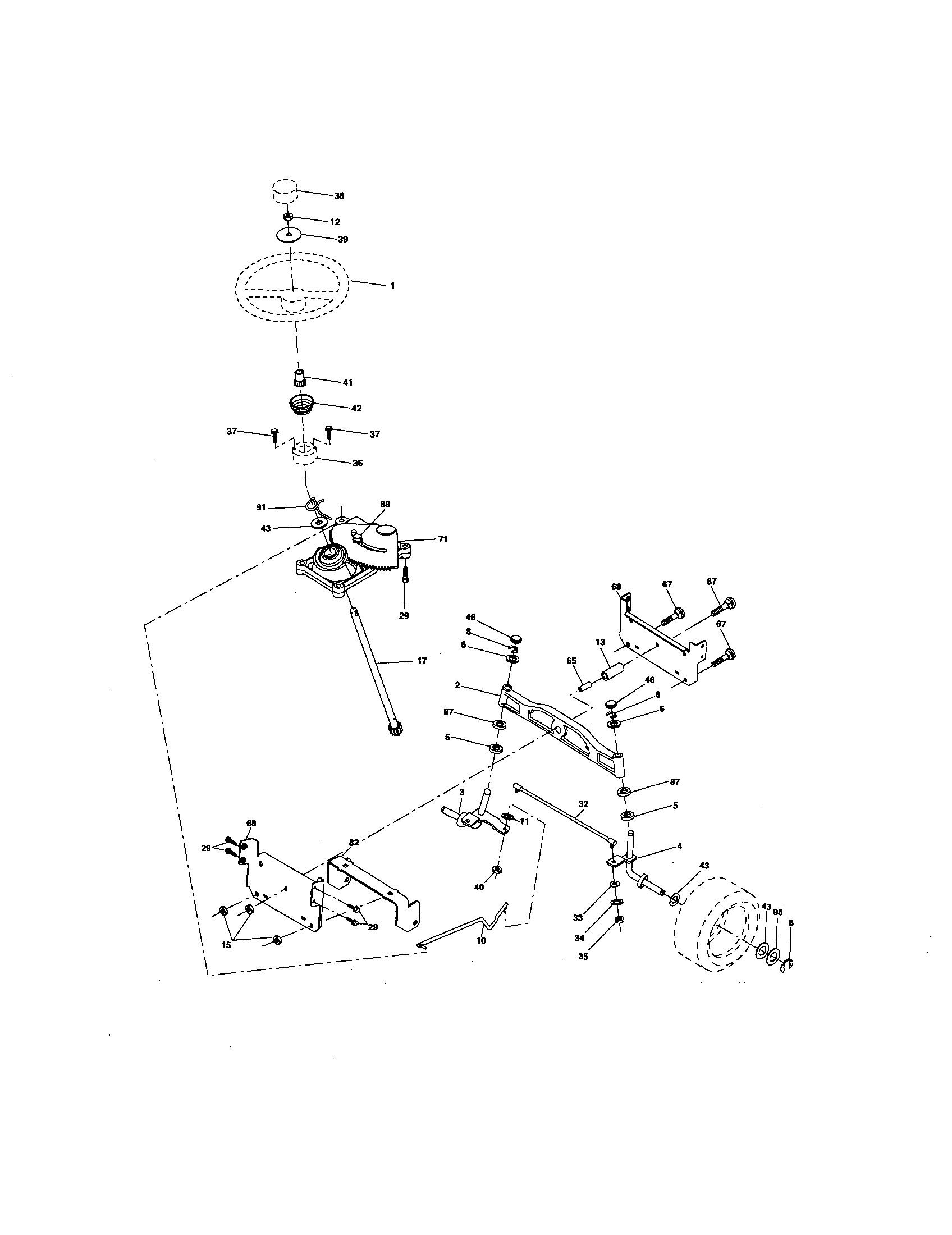 Craftsman 917275902 steering assembly diagram